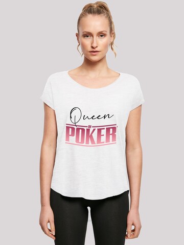 F4NT4STIC Shirt 'Queen of Poker' in Wit: voorkant