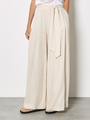 Apricot Wide Leg Wide-Leg Linen Blend Trousers ' ' in Beige