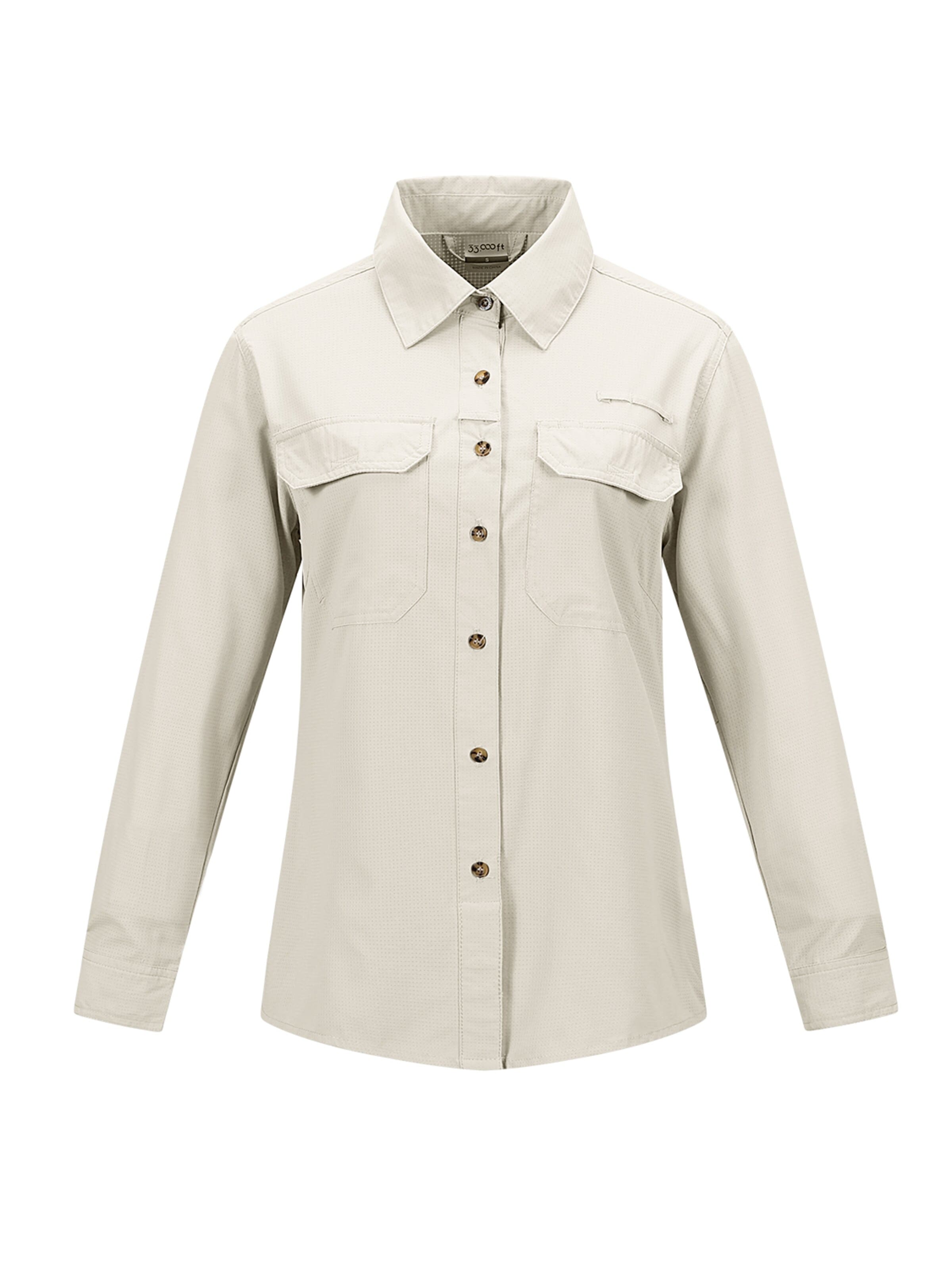 33,000ft Funktionsbluse '33,000ft Women's Hiking Long Sleeve Shirts'‌‌‌‌‌‌‌‌‌ in Grün: Vorderseite