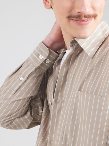ANNARR Regular fit Button Up Shirt 'ANRVOLUND' in Beige