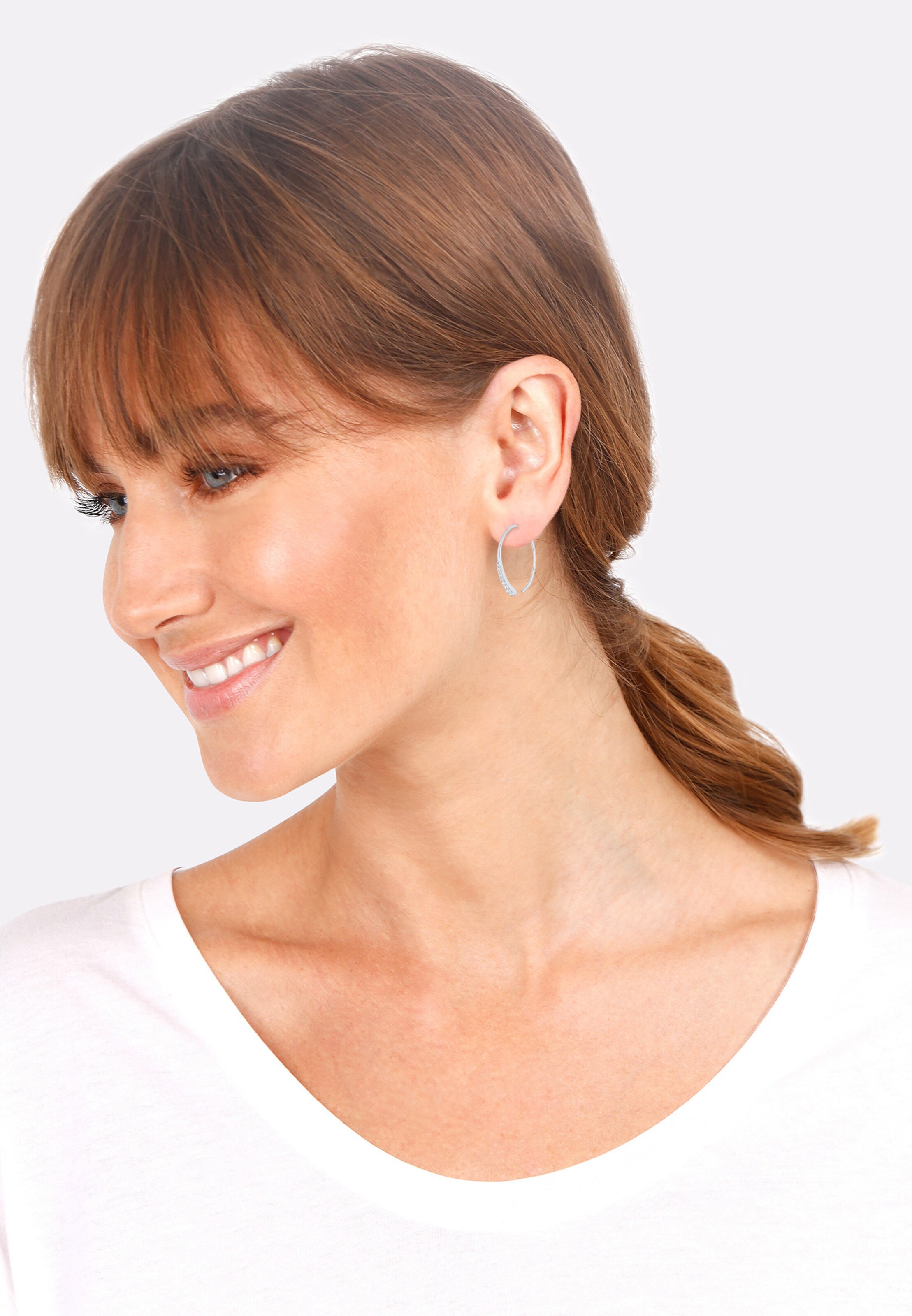 Frauen Schmuck ELLI Ohrringe Kristall Creolen in Silber - TT29302 Frauen Schmuck ELLI Ohrringe Kristall Creolen in Silber - TT29302