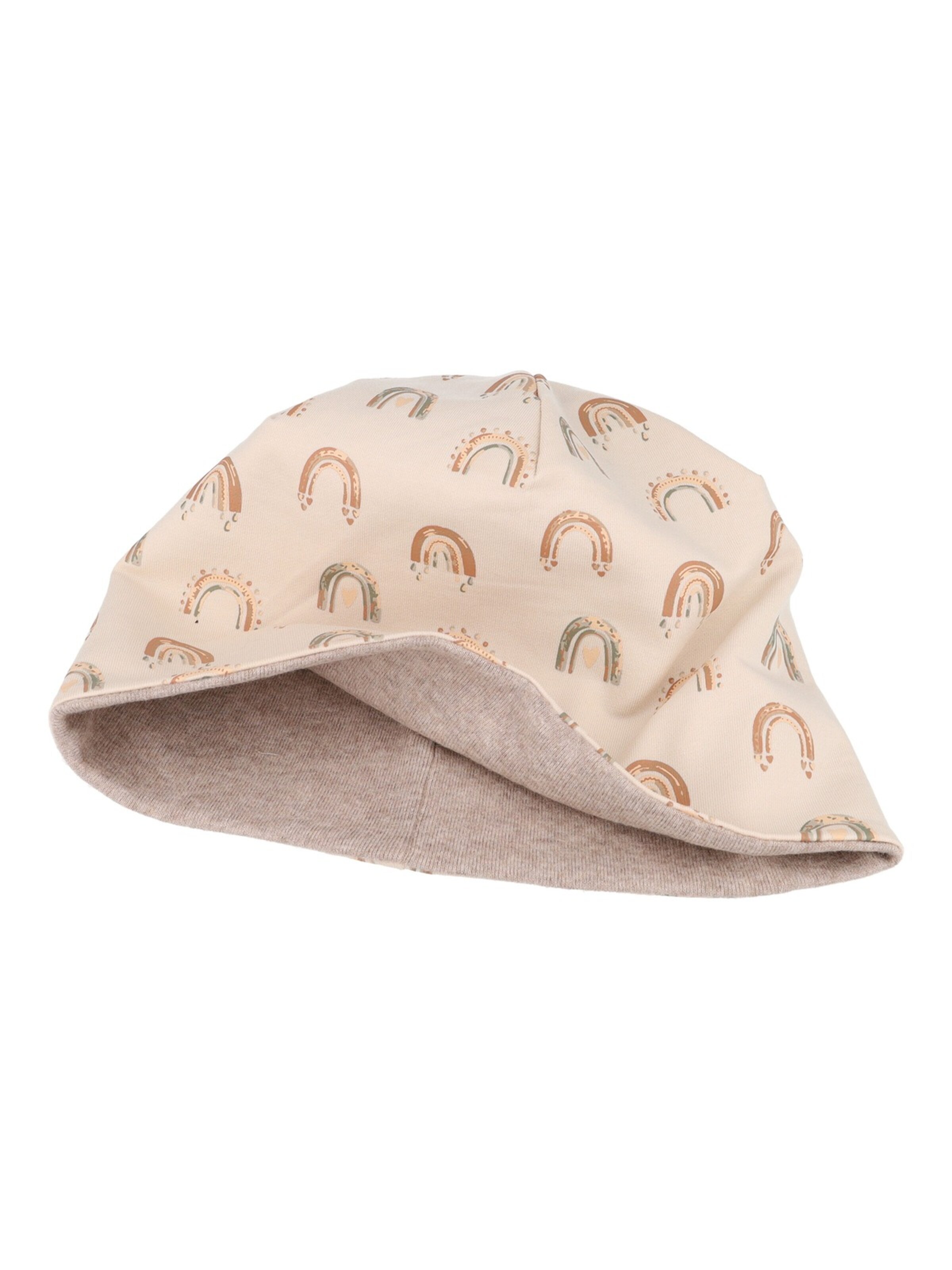 MAXIMO Beanie 'MINI GIRL-Beanie, Regenbogen Futter' in Beige