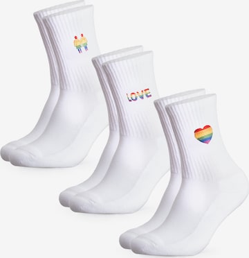 Occulto - Calcetines deportivos 'Pride' en blanco: frente