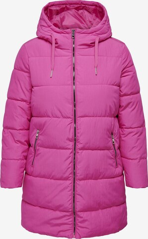 Manteau d’hiver ONLY Carmakoma en rose : devant