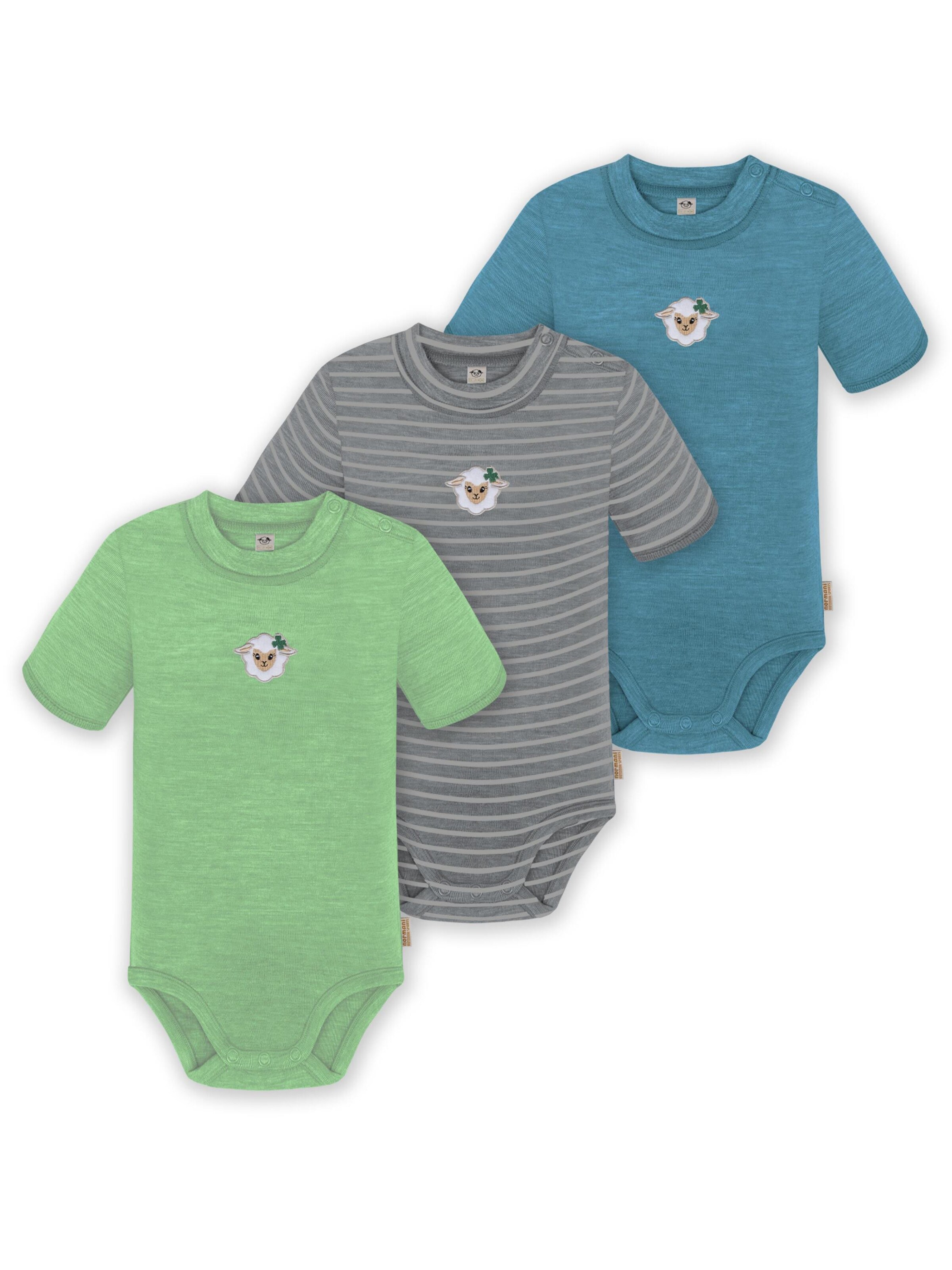 Barboteuse / body 'Tihoi' normani en bleu : devant