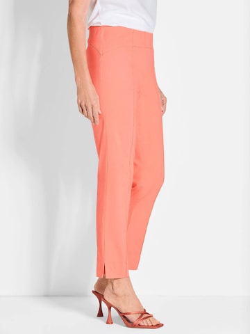 Goldner Slim fit Trousers with creases 'Louisa' in Orange