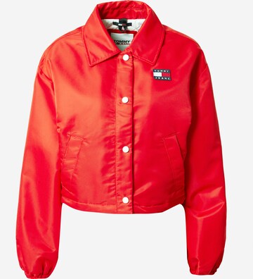 Tommy Jeans Přechodná bunda – červená: přední strana