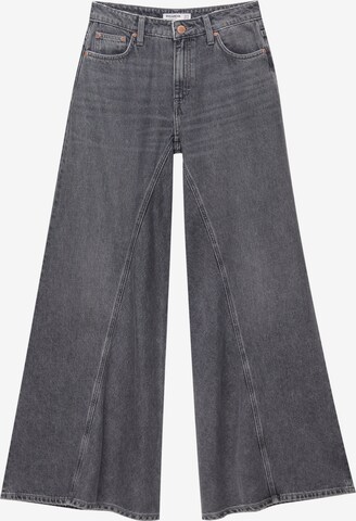 Pull&Bear Wide Leg Jeans in Grau: predná strana