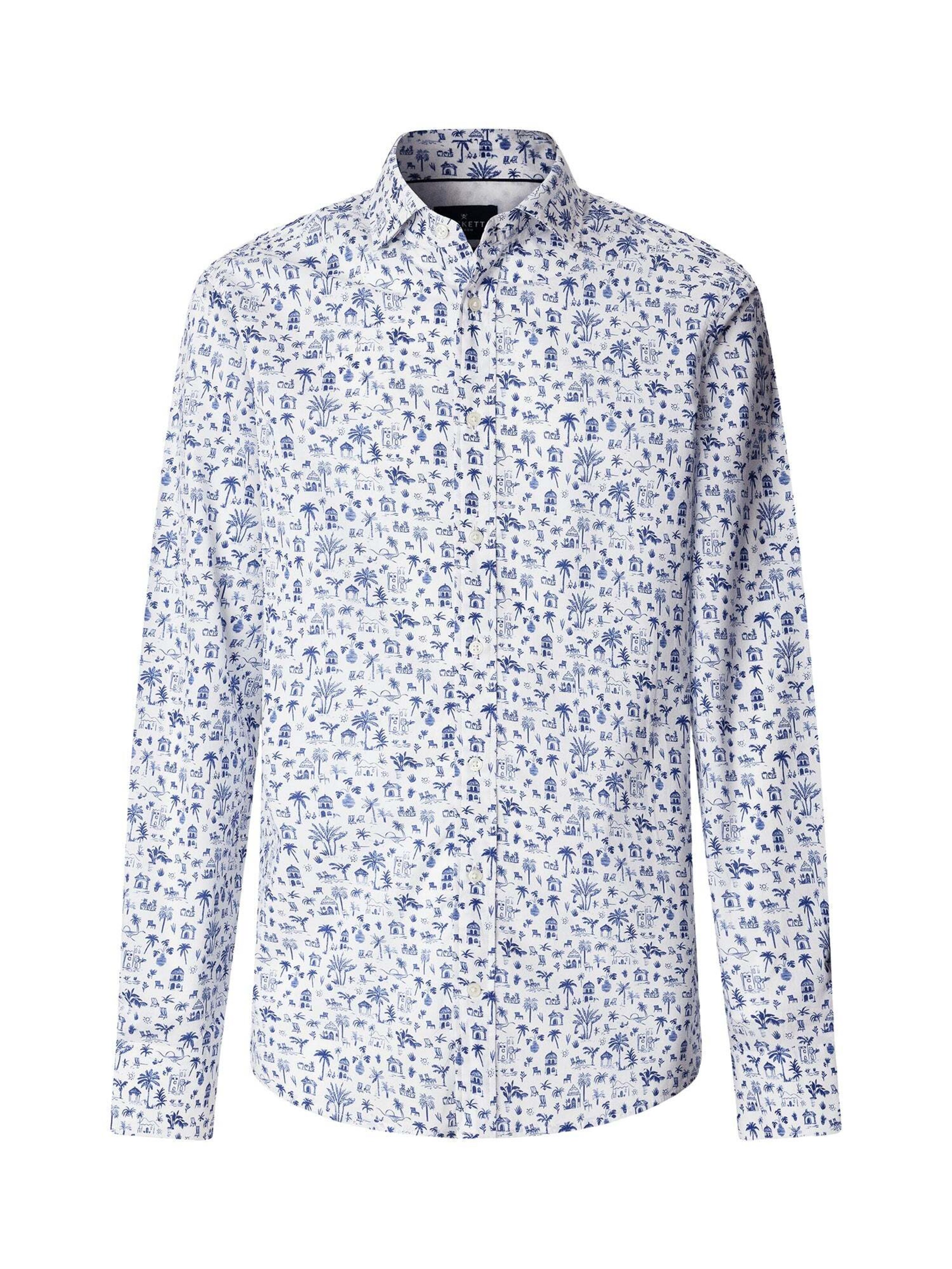Hackett London Regular Fit Hemd 'ISLAND' in Blau: Vorderseite
