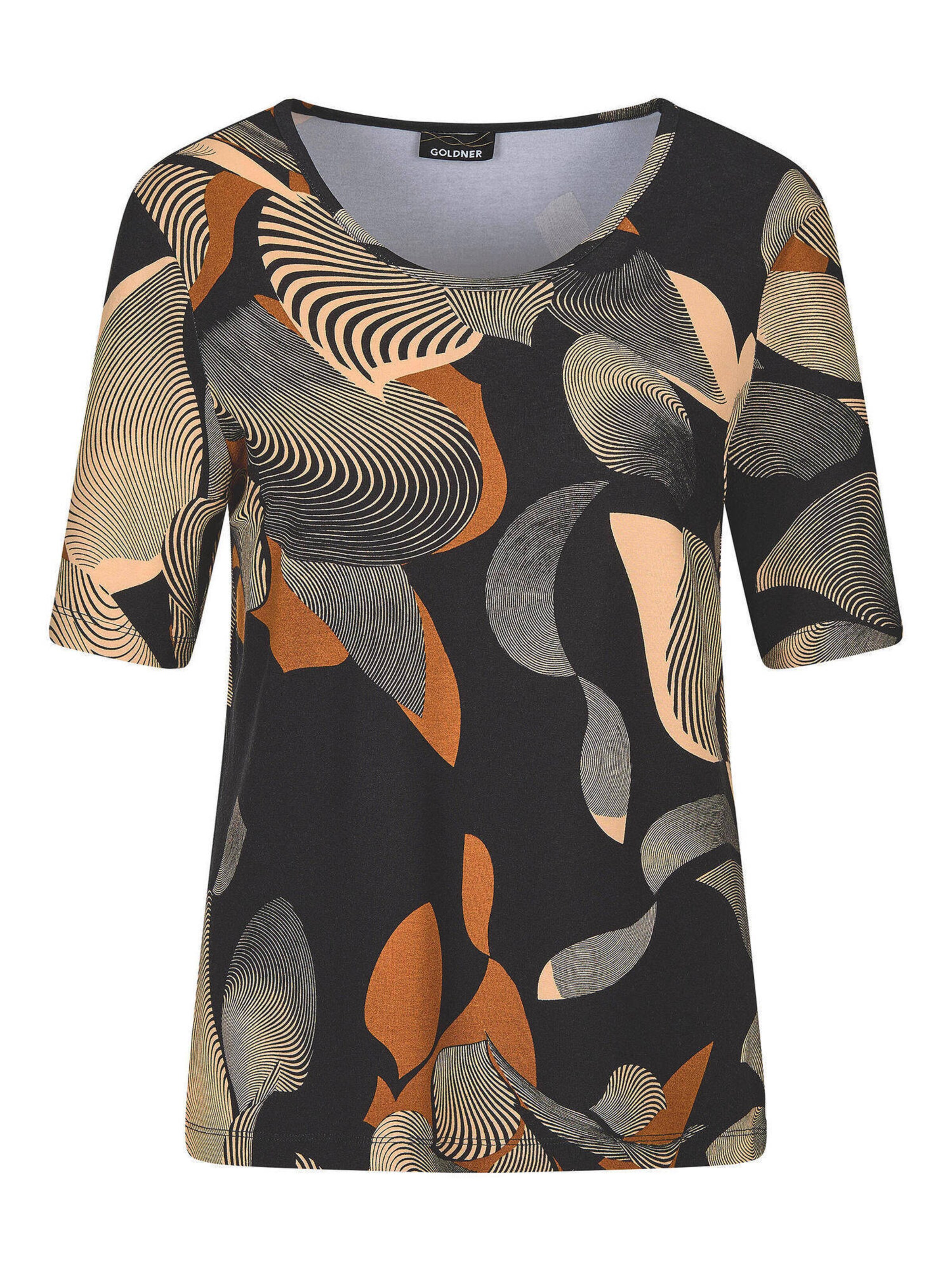 Goldner Shirt in Schwarz: Vorderseite