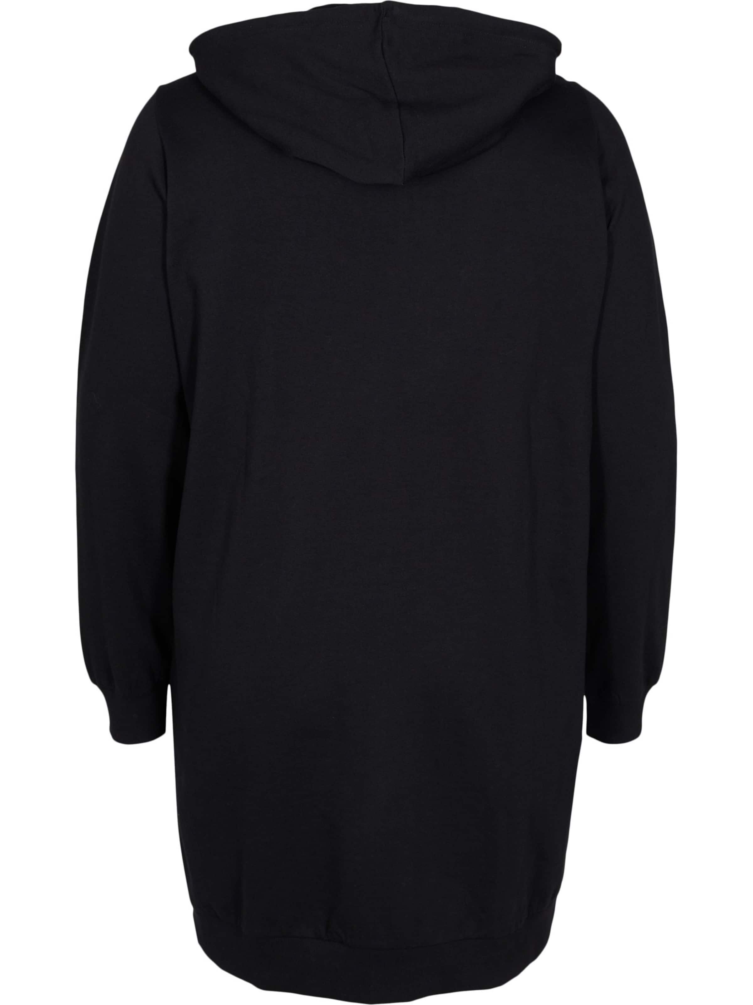 Zizzi Sweat jacket 'Shelly' in Black