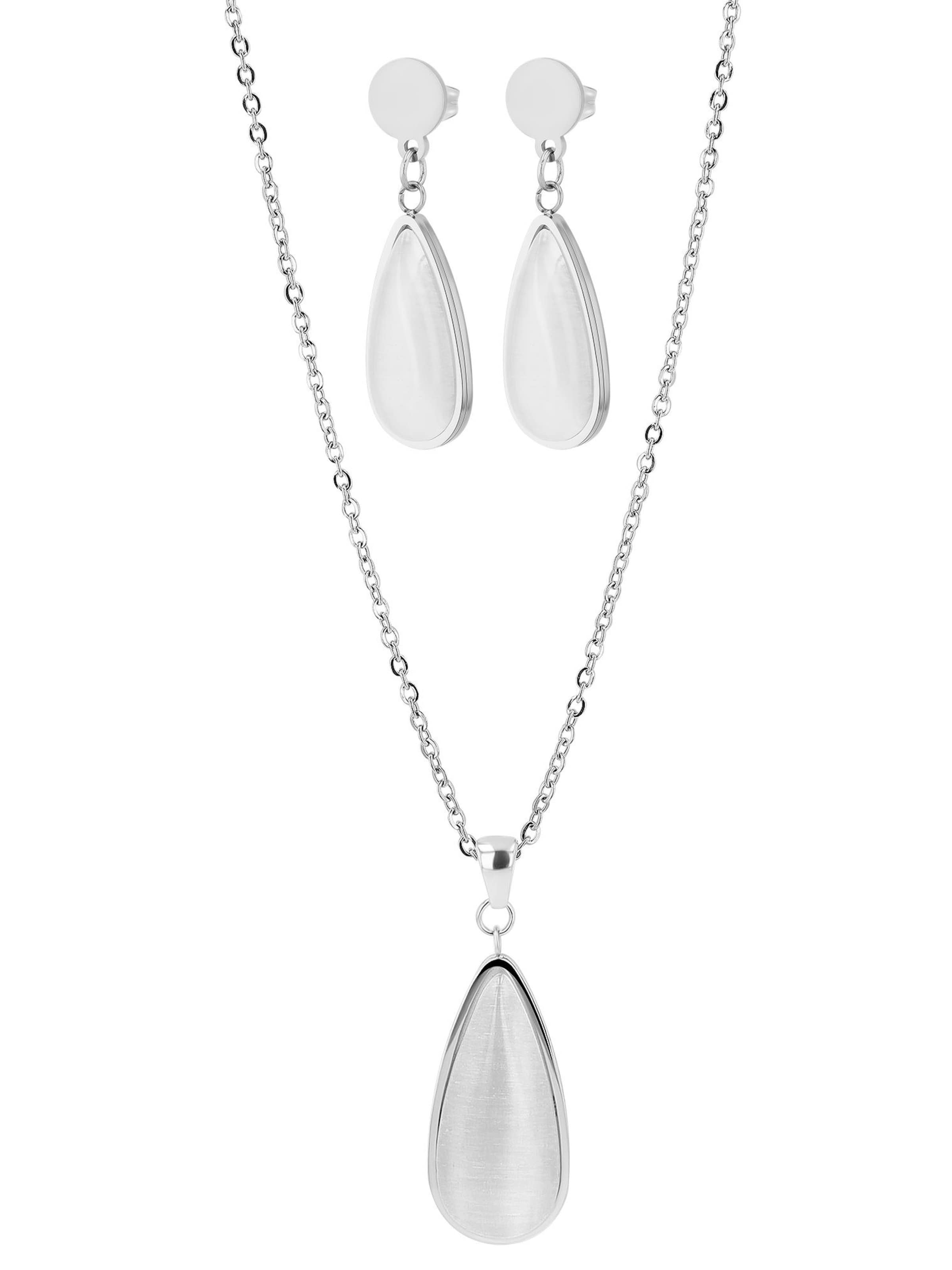 Akzent Schmuckset 'Edelstahl silber'‌ in Silber: Vorderseite