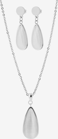 Akzent Schmuckset 'Edelstahl silber' in Silber: Vorderseite