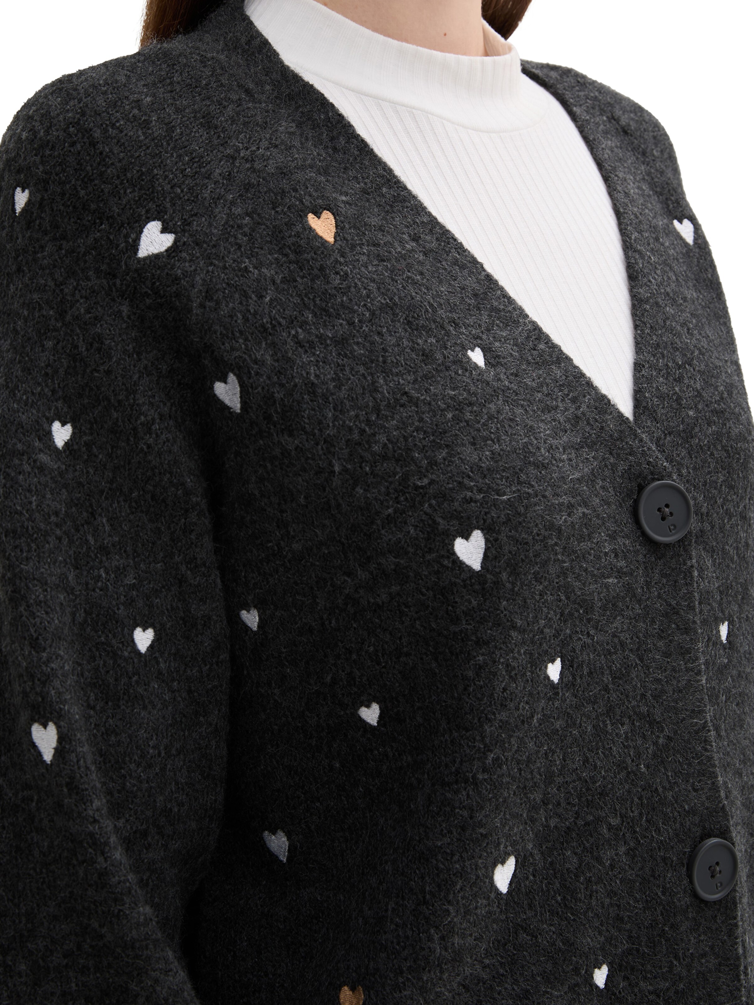 TOM TAILOR DENIM Pletena jopa | siva barva