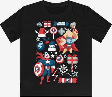 T-Shirt 'Marvel Universe Thor And Captain America Weihnachten' F4NT4STIC en noir : devant