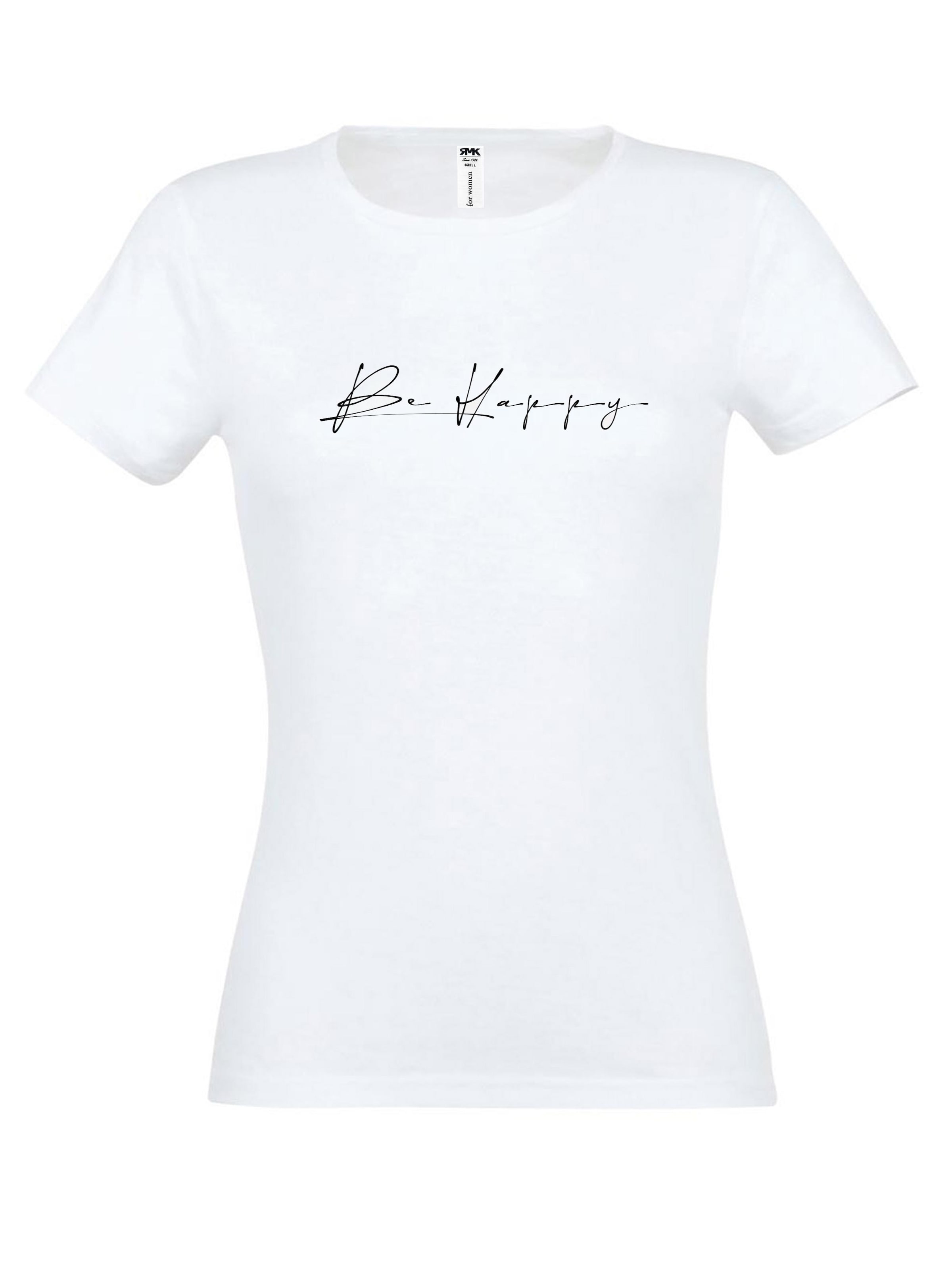 RMK Shirt 'Be Happy'‌‌‌‌‌‌‌ in Weiß: Vorderseite