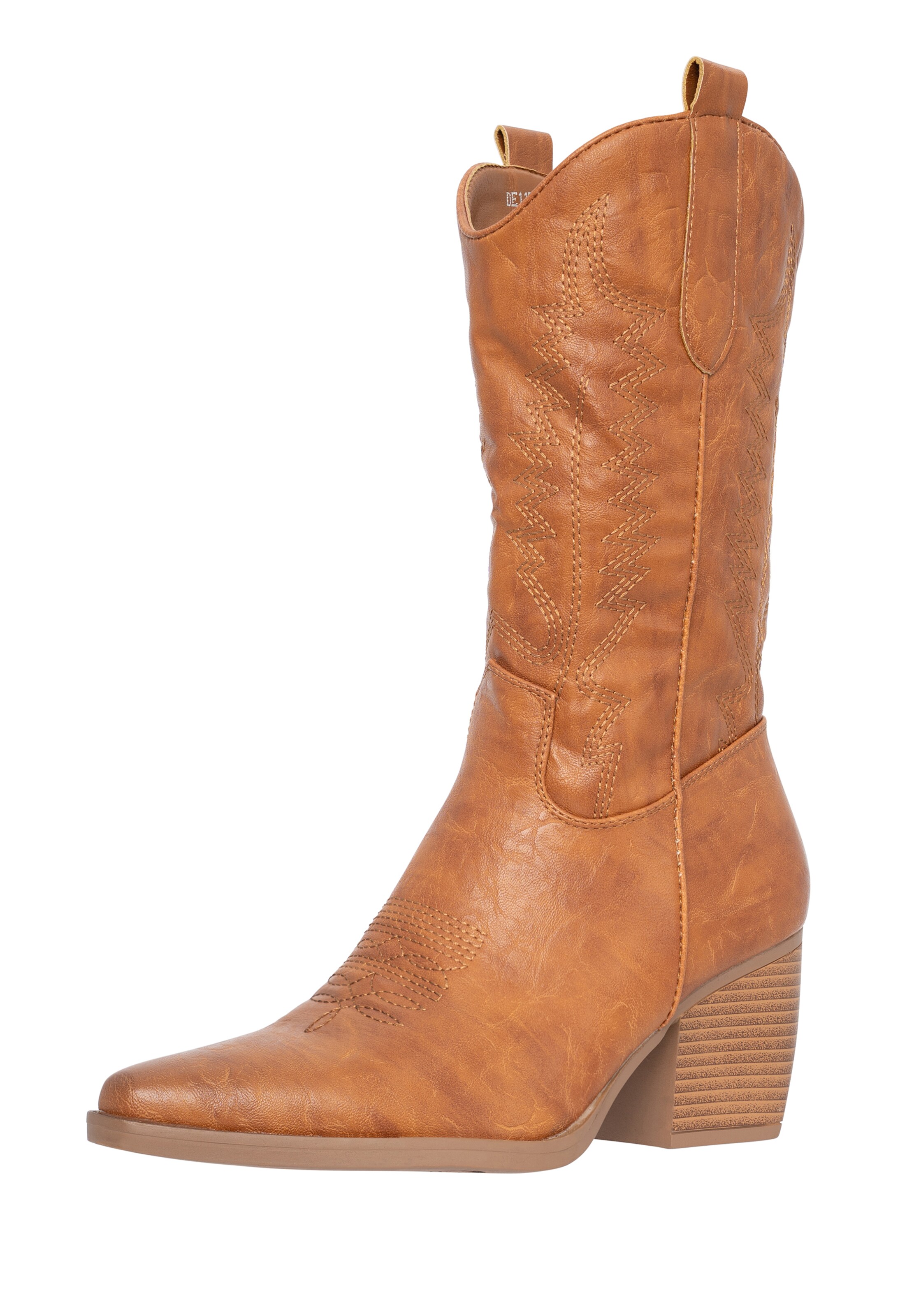 Stivale da cowboy di Elara in marrone: frontale