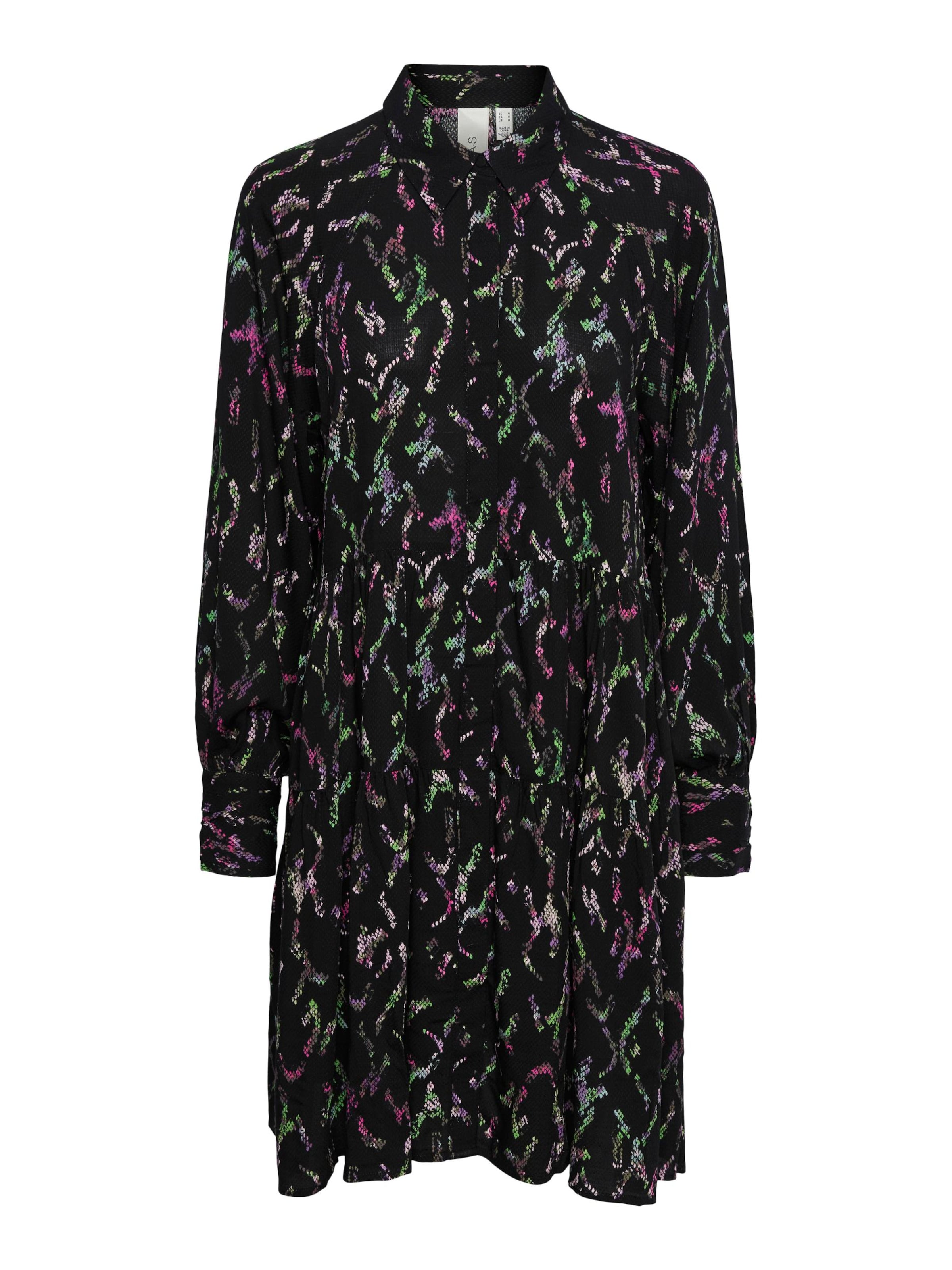 YAS Платье-рубашка 'LINIRA' в Черный: спереди