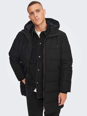 Only & Sons - Chaqueta de invierno 'Melvin' en negro: frente