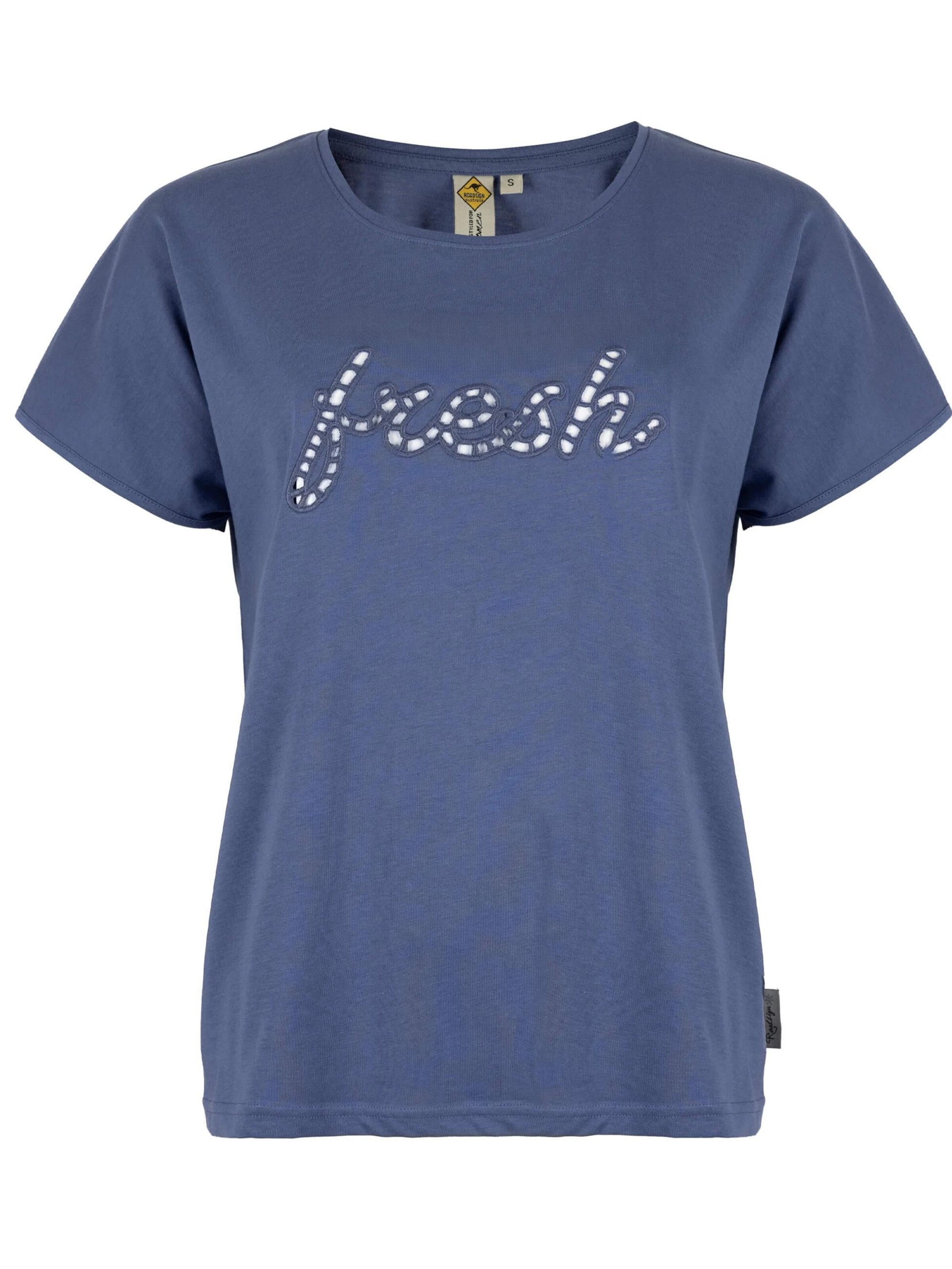 ROADSIGN australia Shirt 'T-Shirt Embroidery mit feiner Stickerei auf der Vorderseite, aus weicher Baumwolle' in S/Regular in Blue, Item view