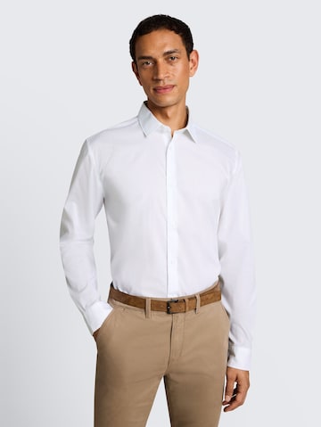 Coupe regular Chemise business TOM TAILOR en blanc : devant