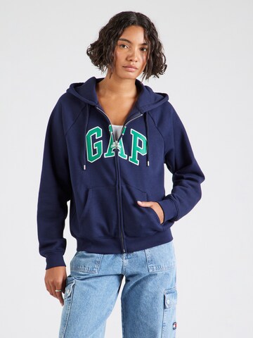 GAP Кофта на молнии в Синий: спереди