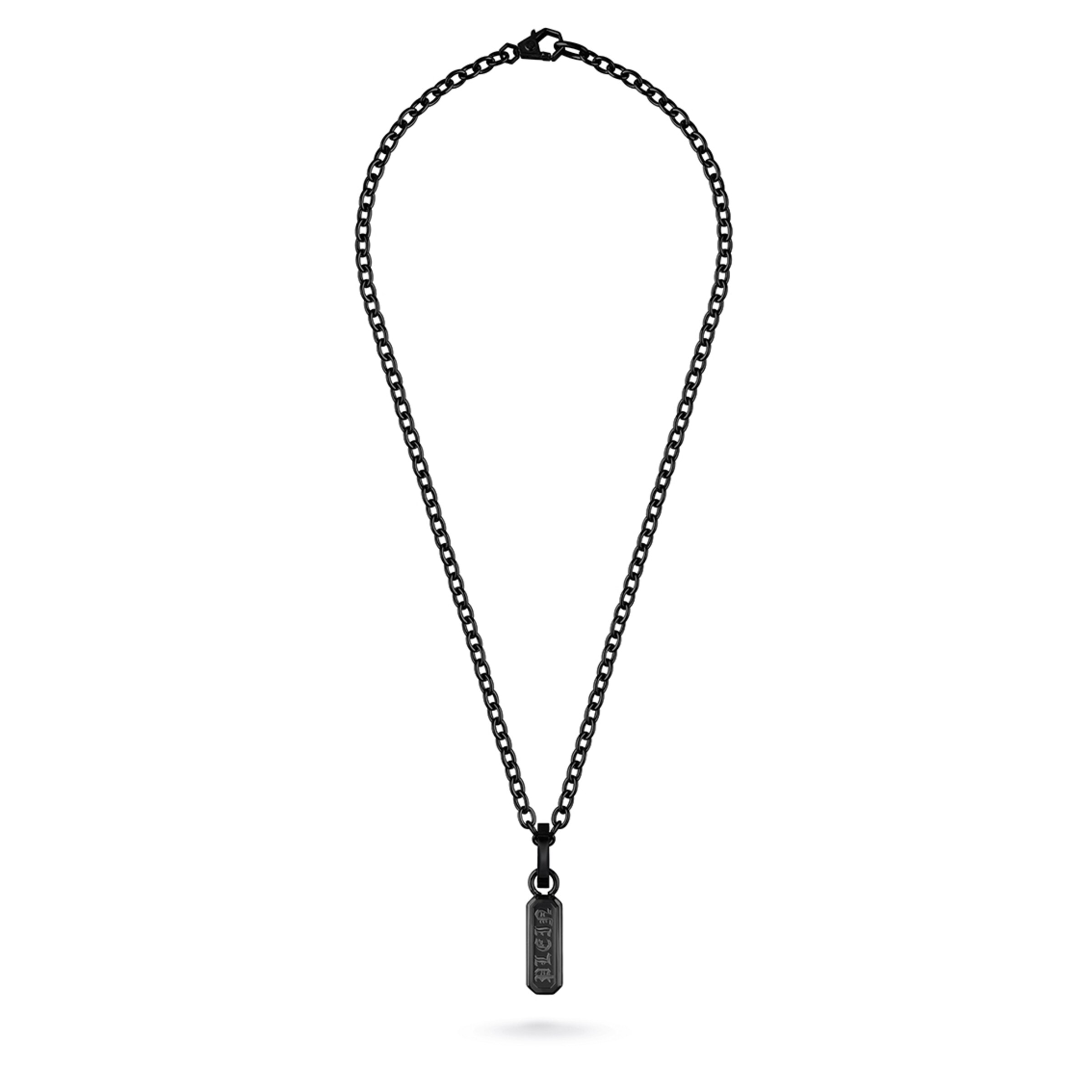 Collana 'Gothic' di Philipp Plein Jewellery in nero: frontale