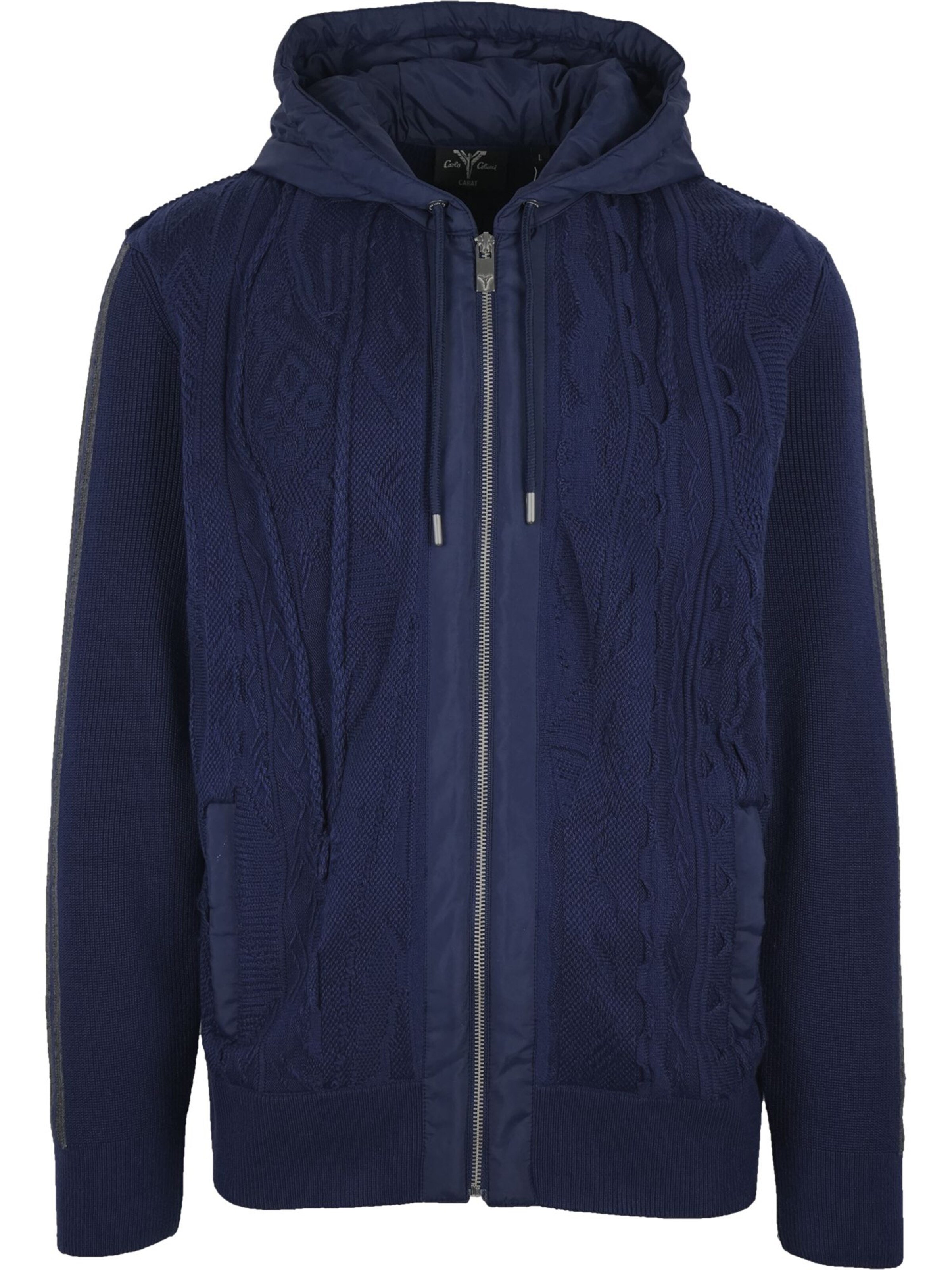 Carlo Colucci Sweatvest 'Fieri' in Blauw: voorkant