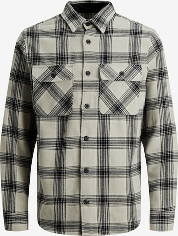 JACK & JONES Button Up Shirt 'Darren' in Grey: front