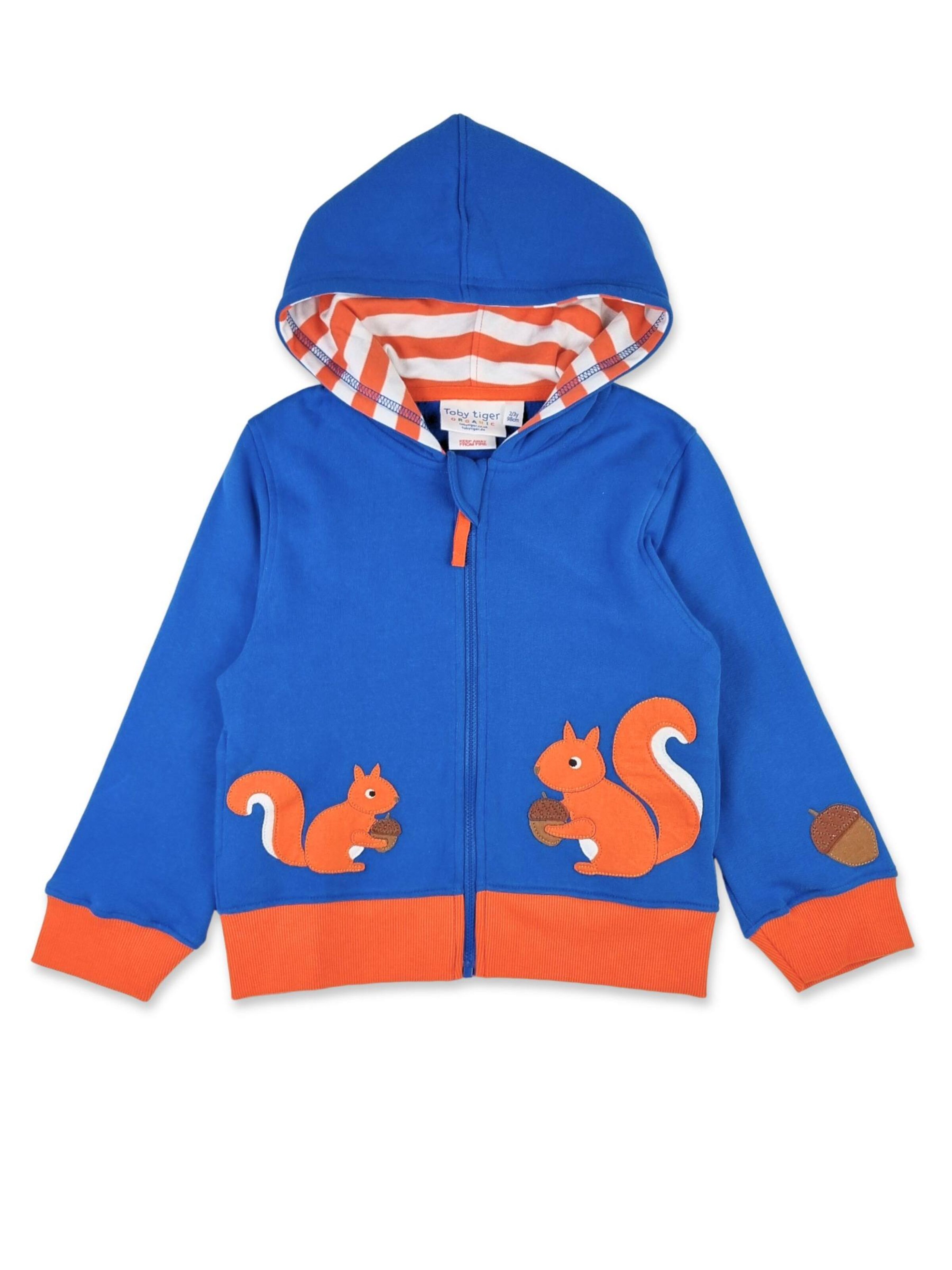 Toby Tiger Sweatjacke 'Eichhörnchen'‌‌‌ in Blau: Vorderseite