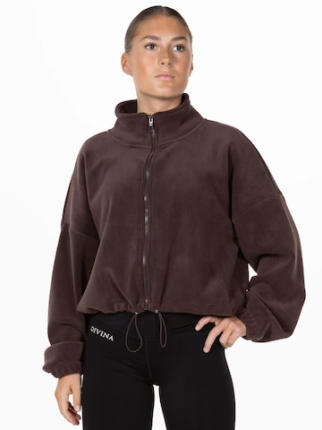 Veste en polaire 'Teddy' Divina en marron : devant