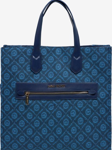 Carlo Colucci Shopper ' Destefani ' in Blauw: voorkant