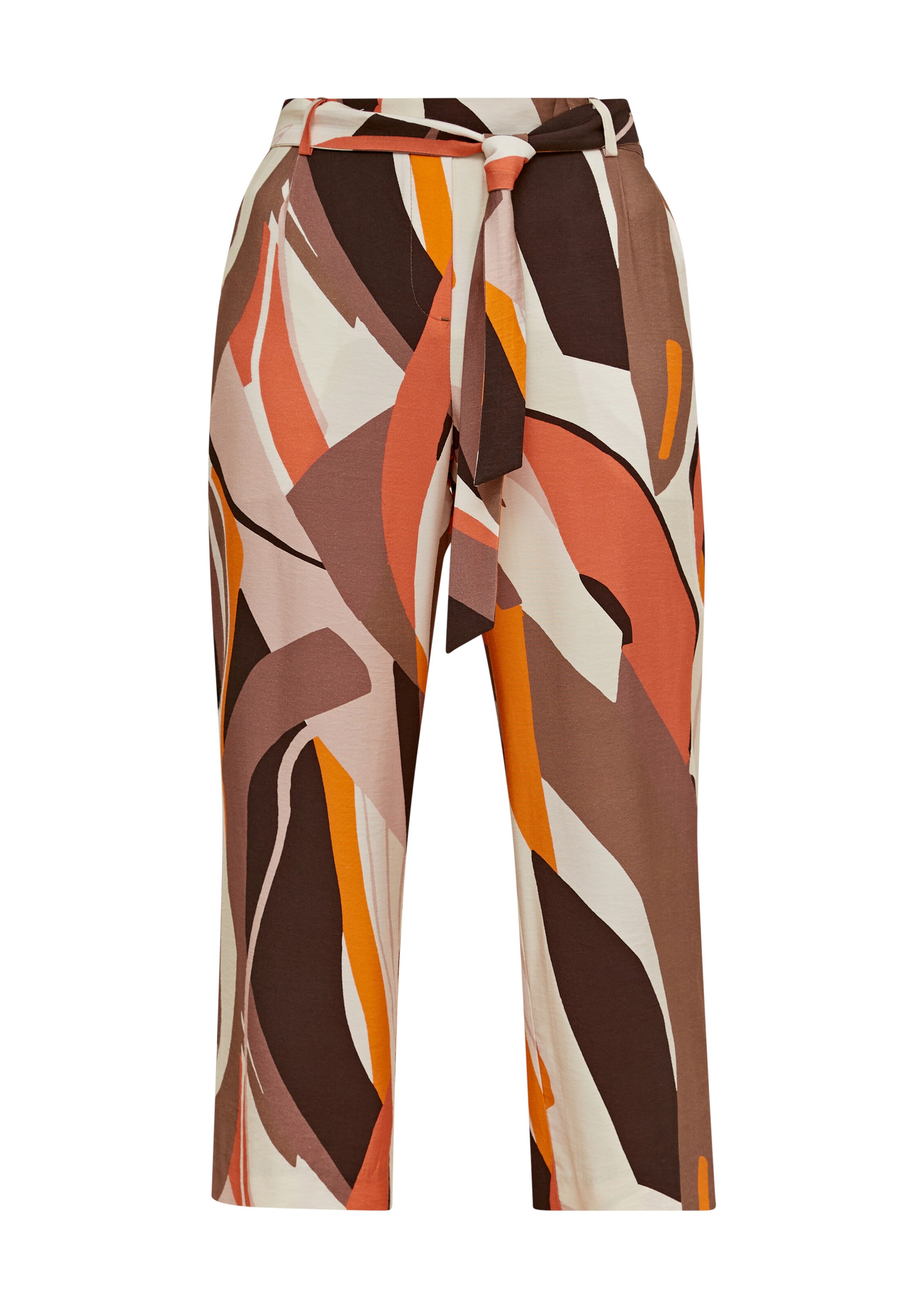 COMMA Wide leg Broek in Bruin: voorkant