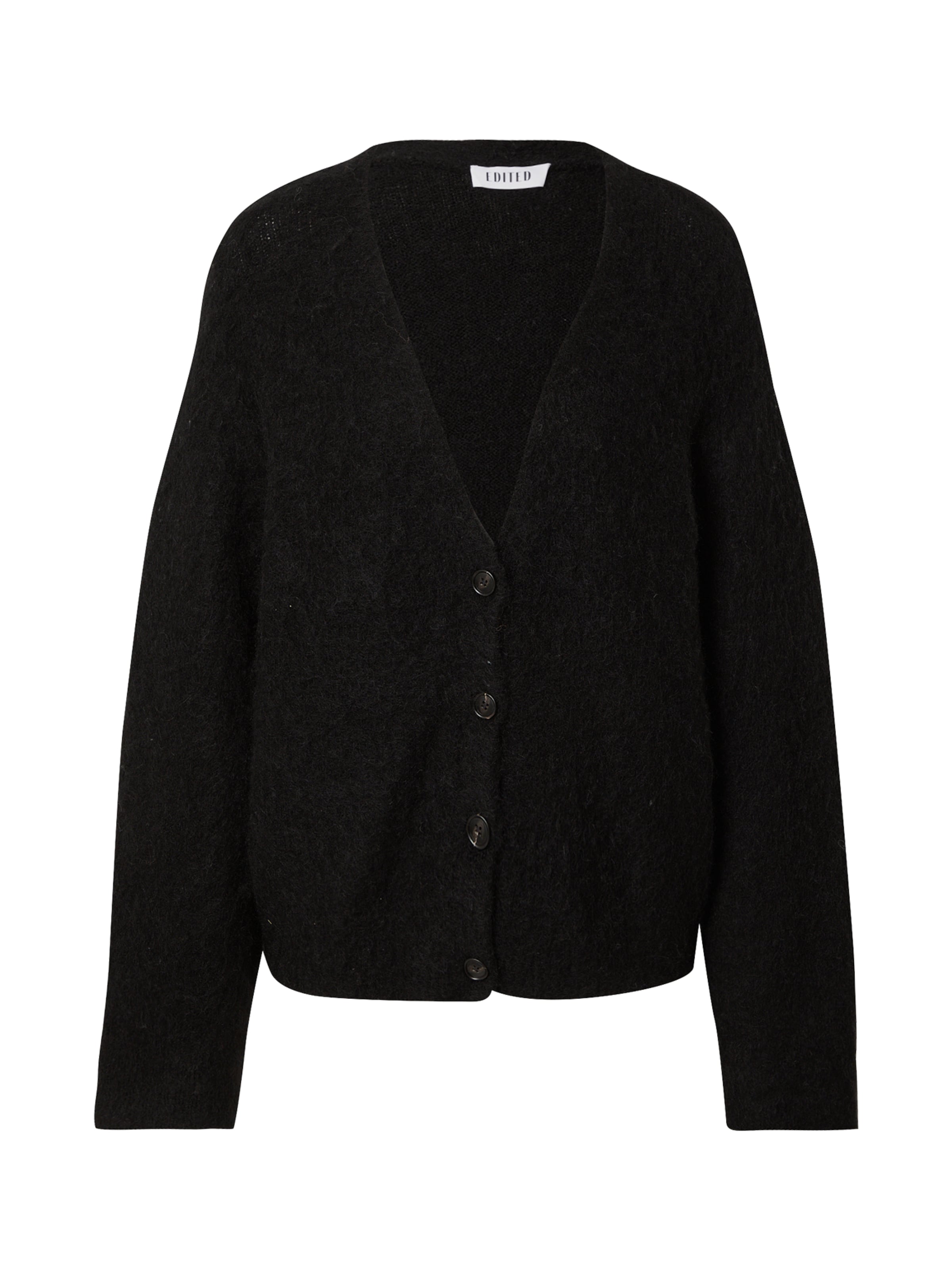 EDITED Knit cardigan 'Onorina' in Black: front