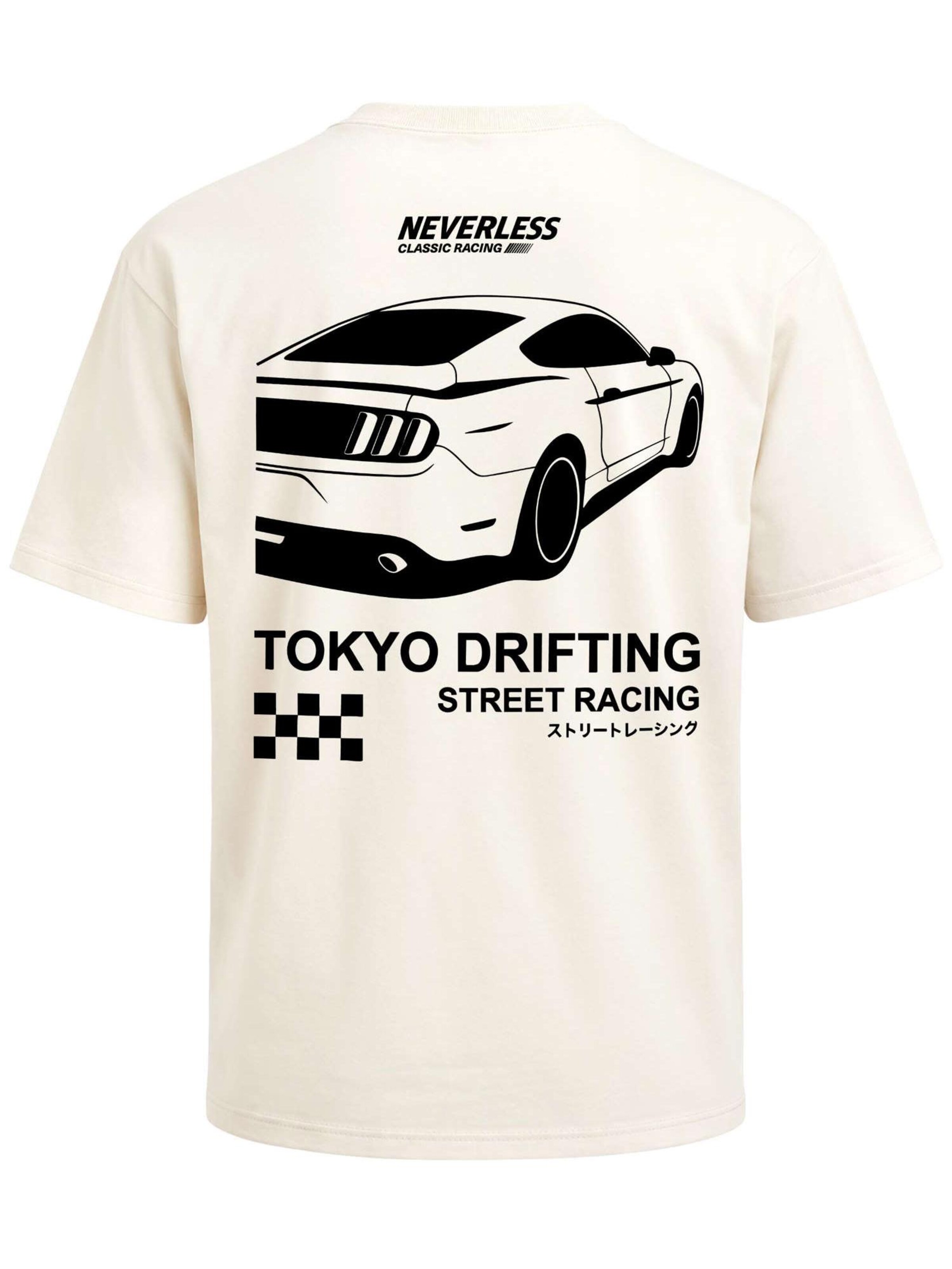 Neverless Shirt 'Tokyo Drifting'‌‌ in Beige: Vorderseite
