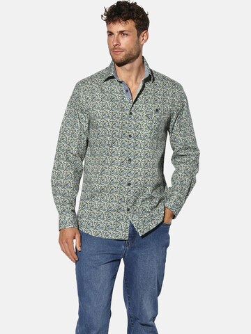 BABISTA Regular fit Button Up Shirt 'Marvian' in Green: front