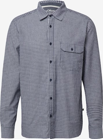 s.Oliver Regular fit Button Up Shirt in Blue: front