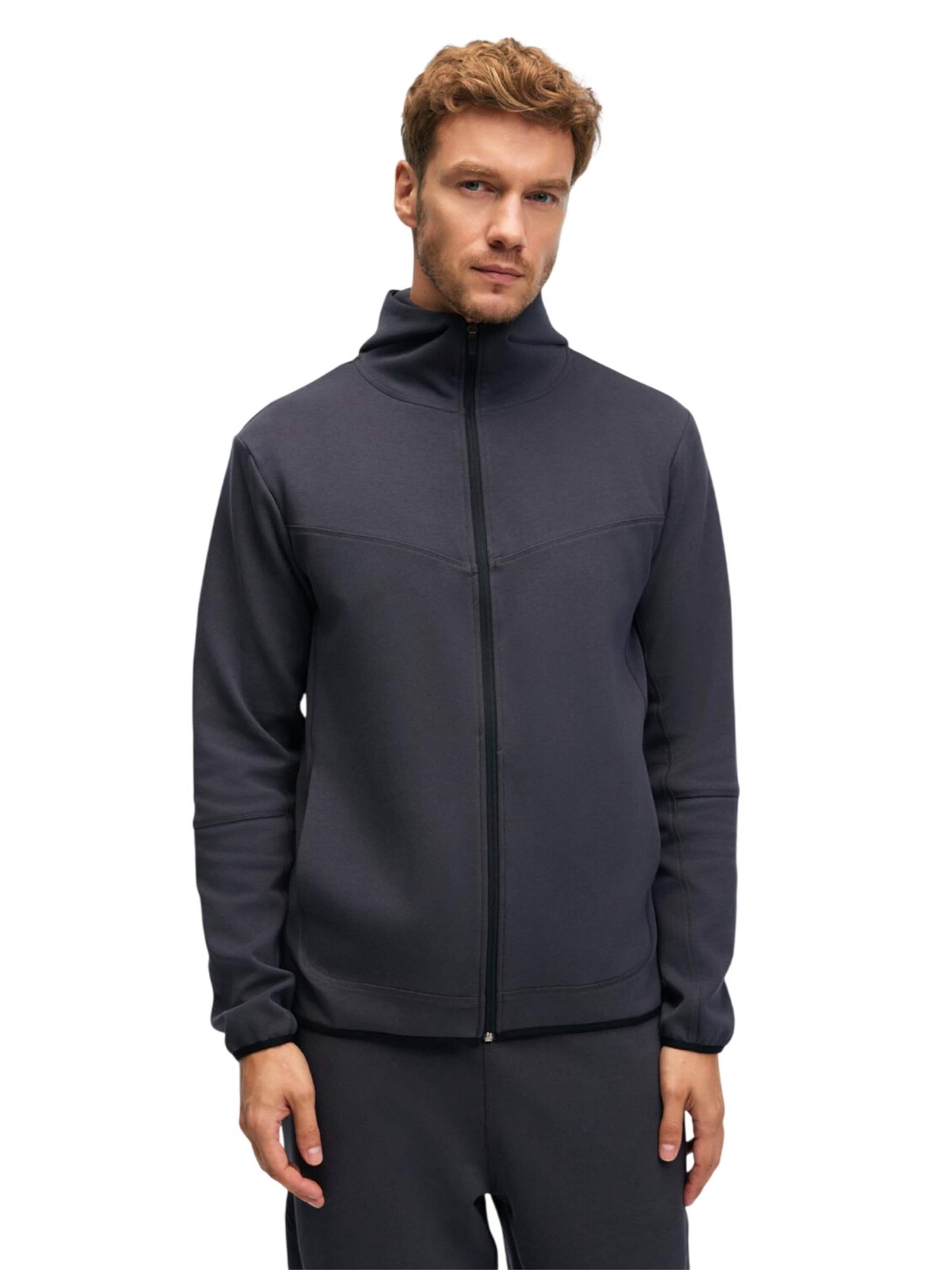 Grimelange Zip-Up Hoodie in Grey: front