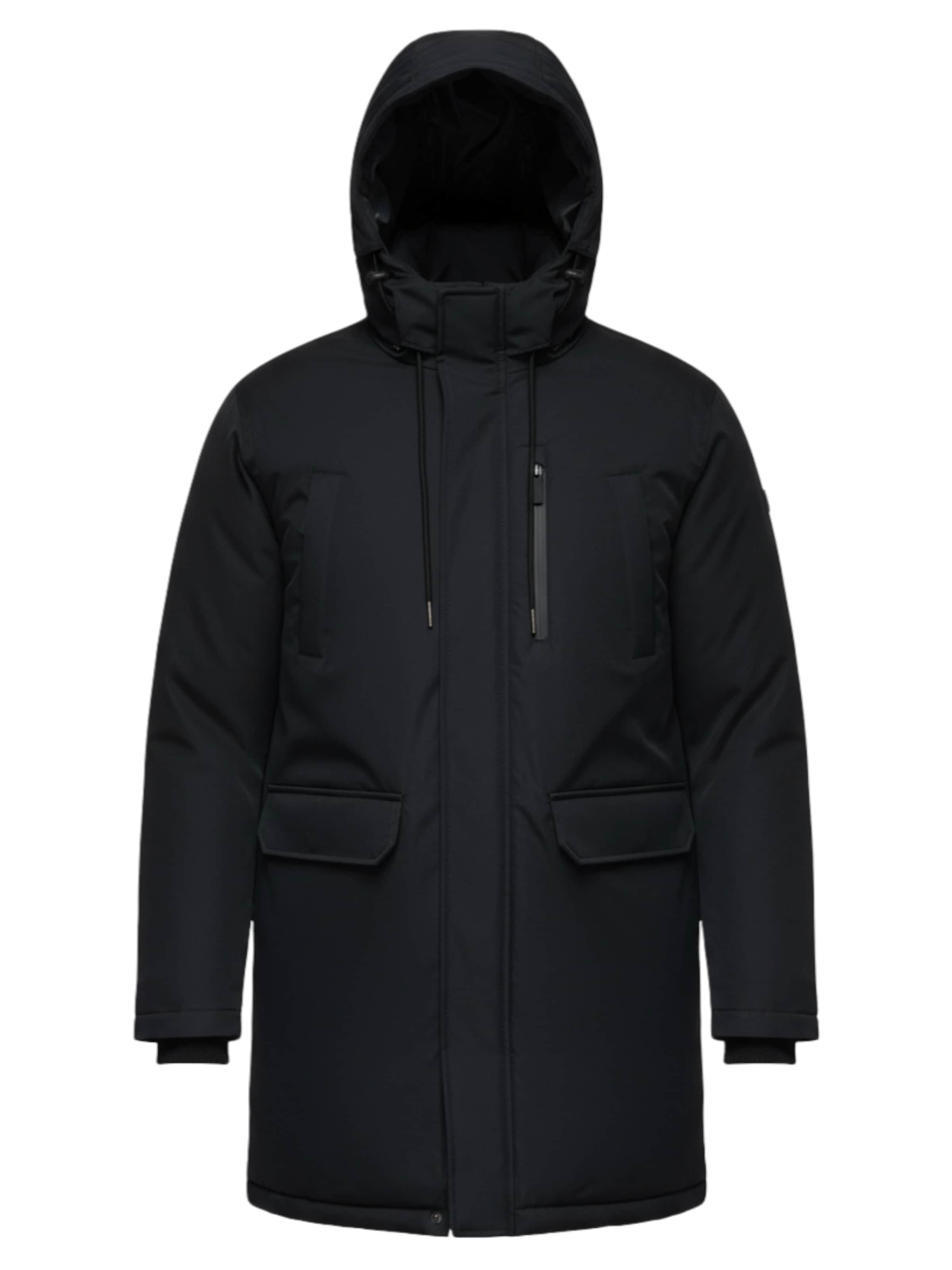 Ombre Winterjas 'OM-JAPJ-0313' in Zwart: voorkant