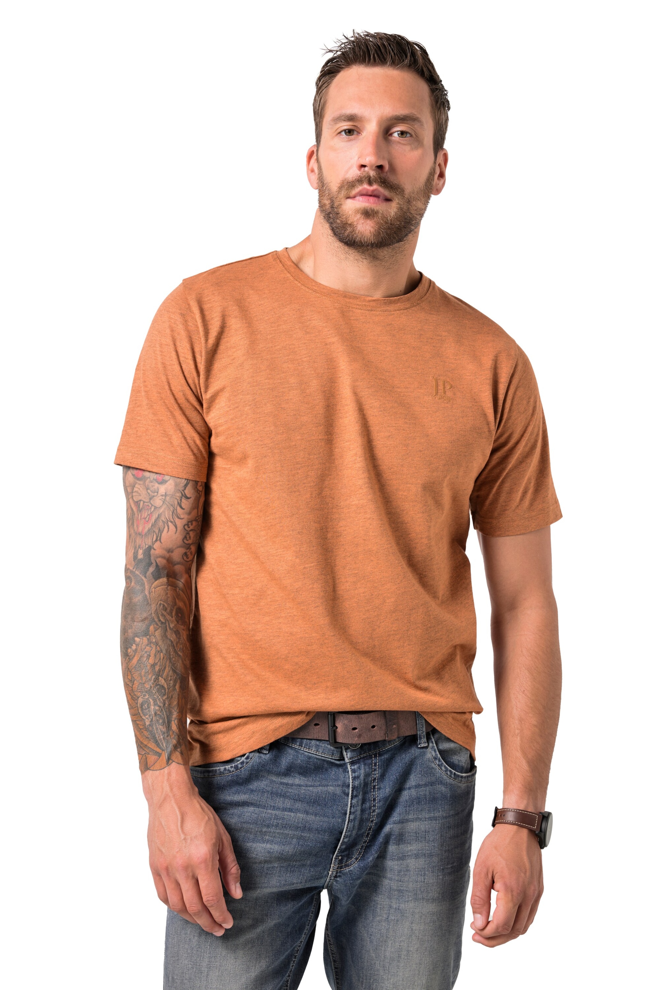 JP1880 Shirt in Oranje: voorkant