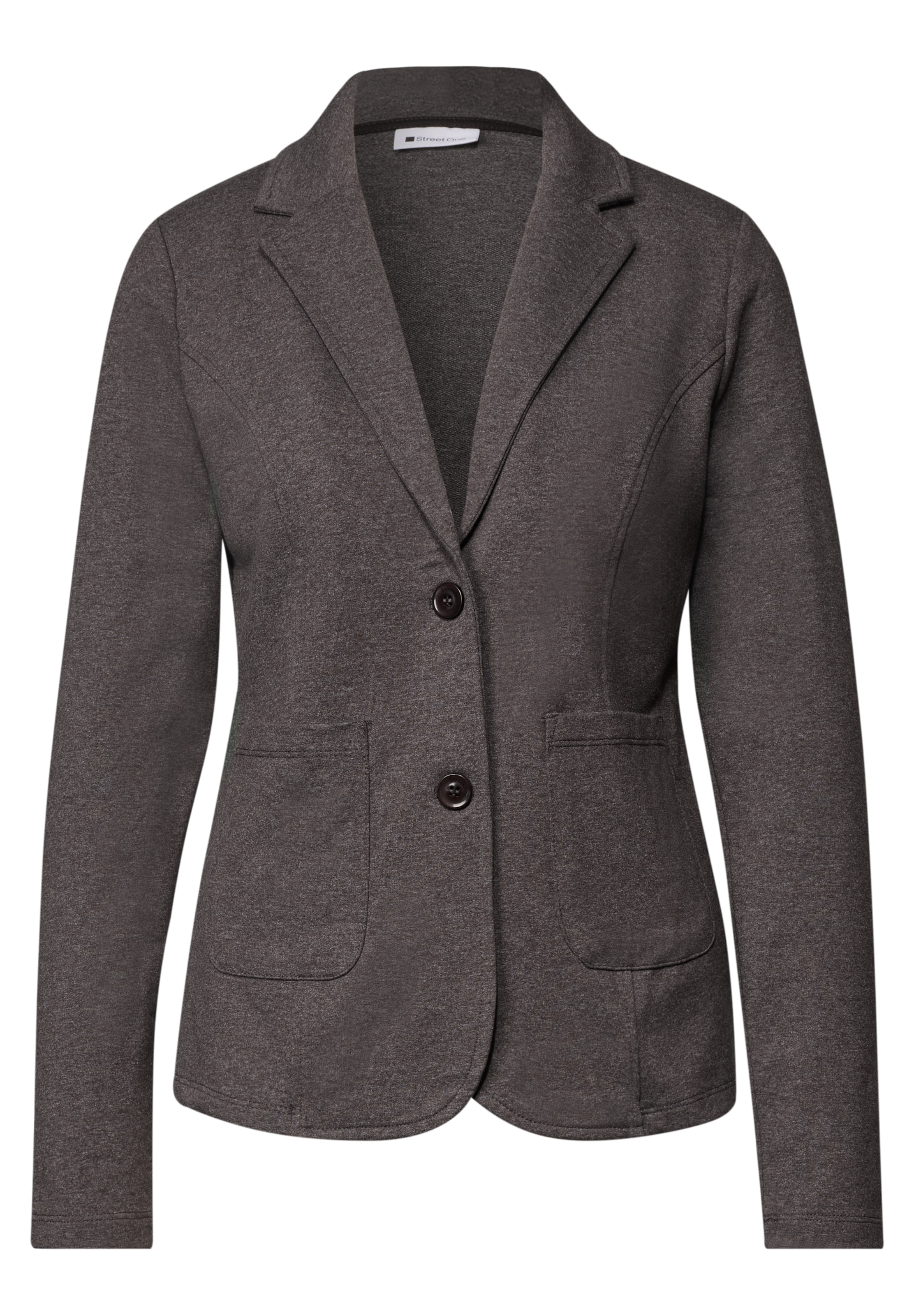 STREET ONE Basic Blazer in Unifarbe in Braun: Vorderseite