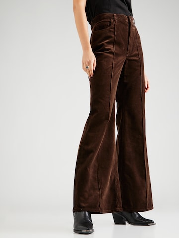 évasé Pantalon Polo Ralph Lauren en marron : devant