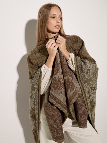 Cardigan ' Bordüren-Cape ' Apricot en gris