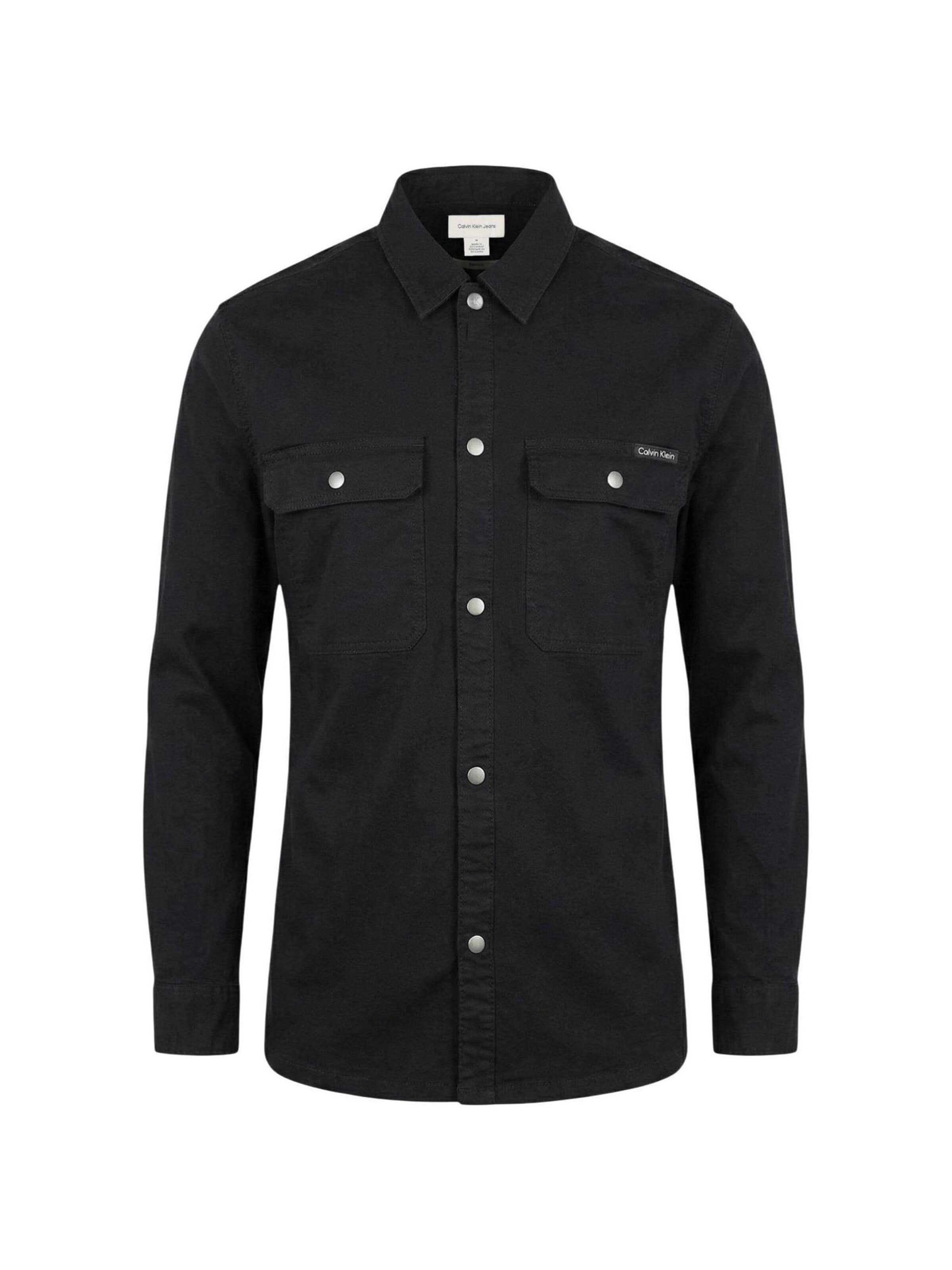 Calvin Klein Jeans Regular fit Button Up Shirt 'LV04RE103G' in Black: front