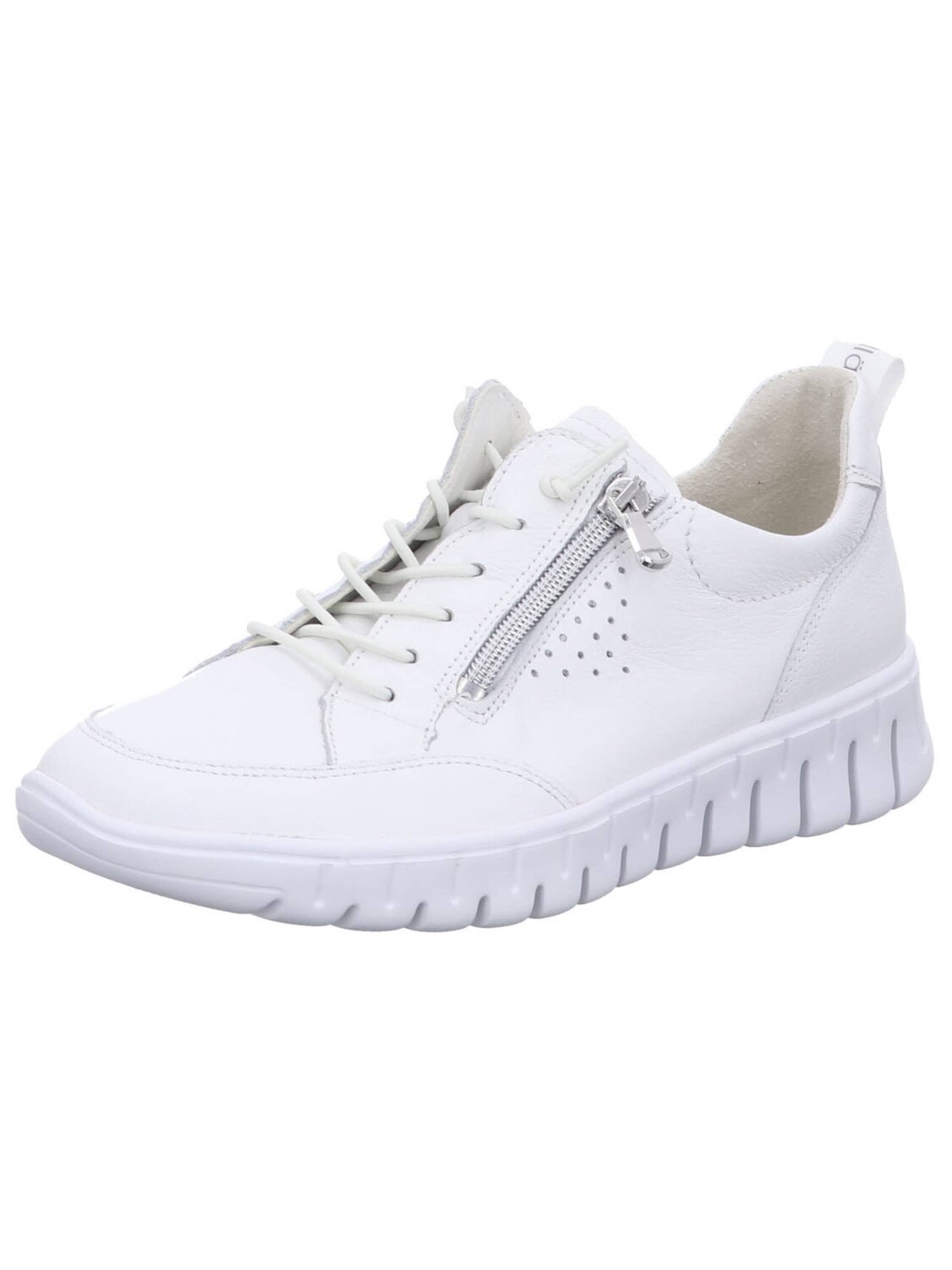 Sneaker bassa 'Schnürschuh Damen 916003-169 150 Echtleder in weiß' di WALDLÄUFER in bianco: frontale
