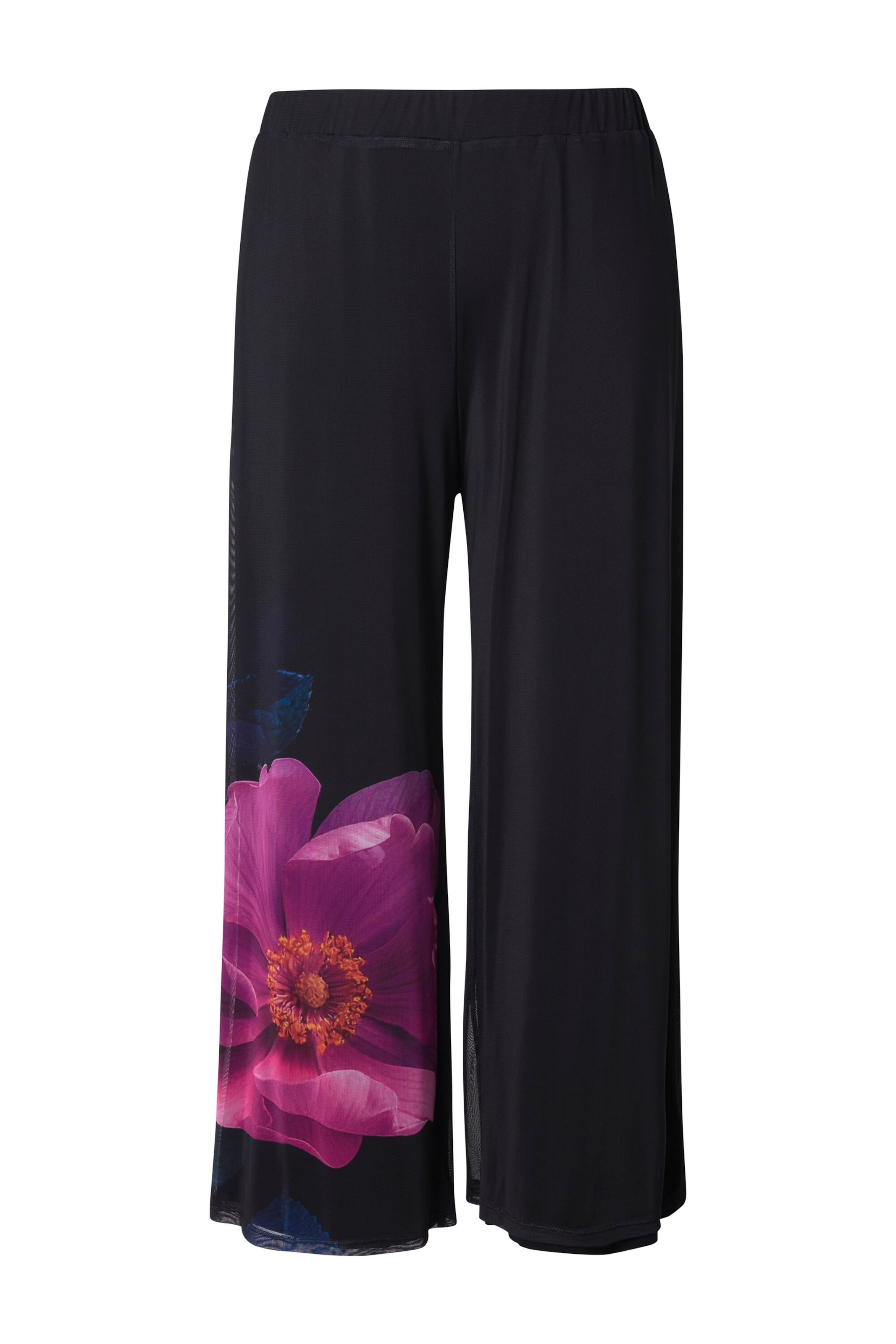 Ulla Popken Wide leg Trousers in Black: front