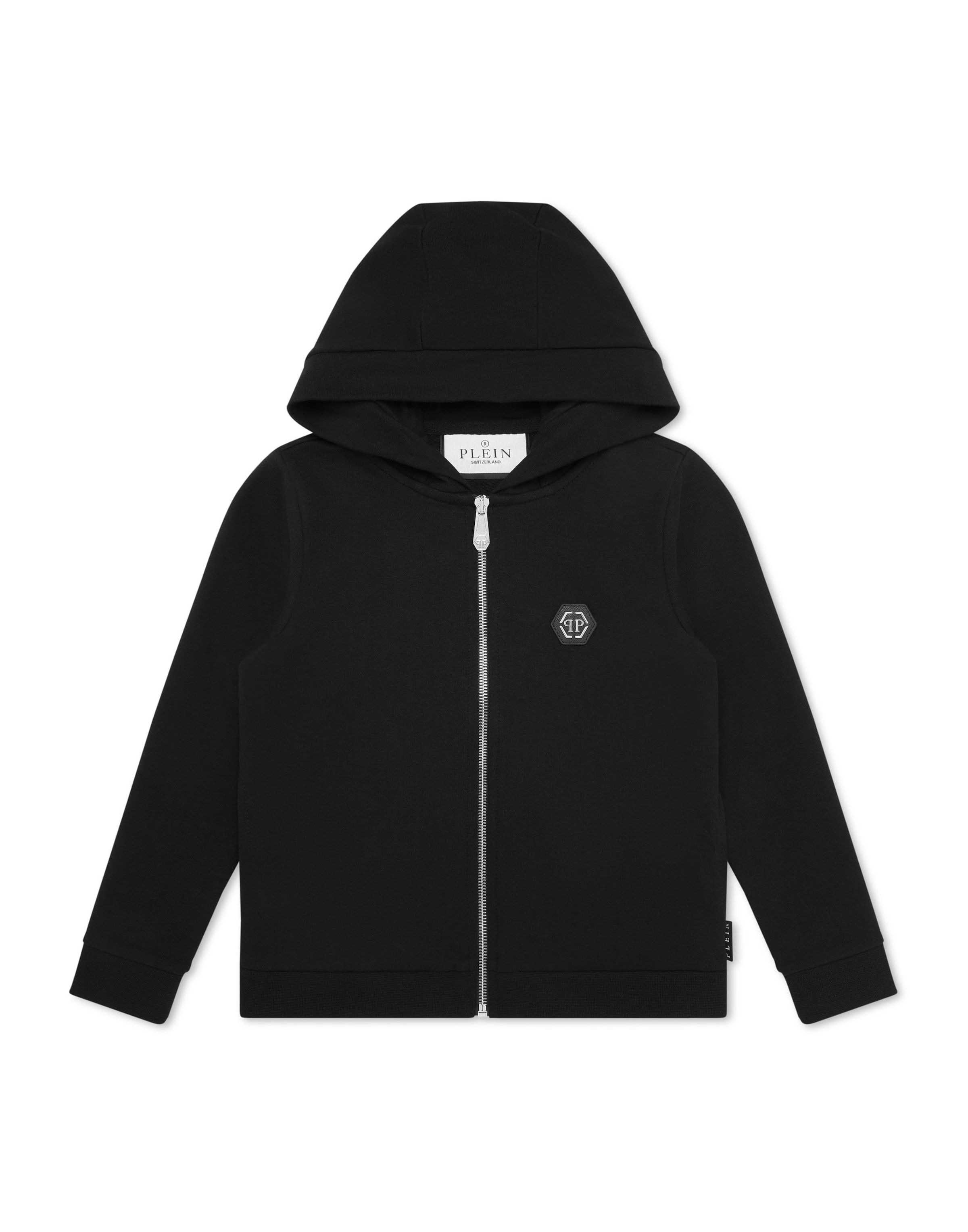 Philipp Plein - Sudadera con cremallera 'Hexagon' en negro: frente