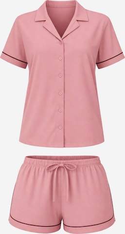 LEAFLETIC - Pijama de pantalón corto 'Leafletic Women’s Night Wear Short Set' en rosa: frente