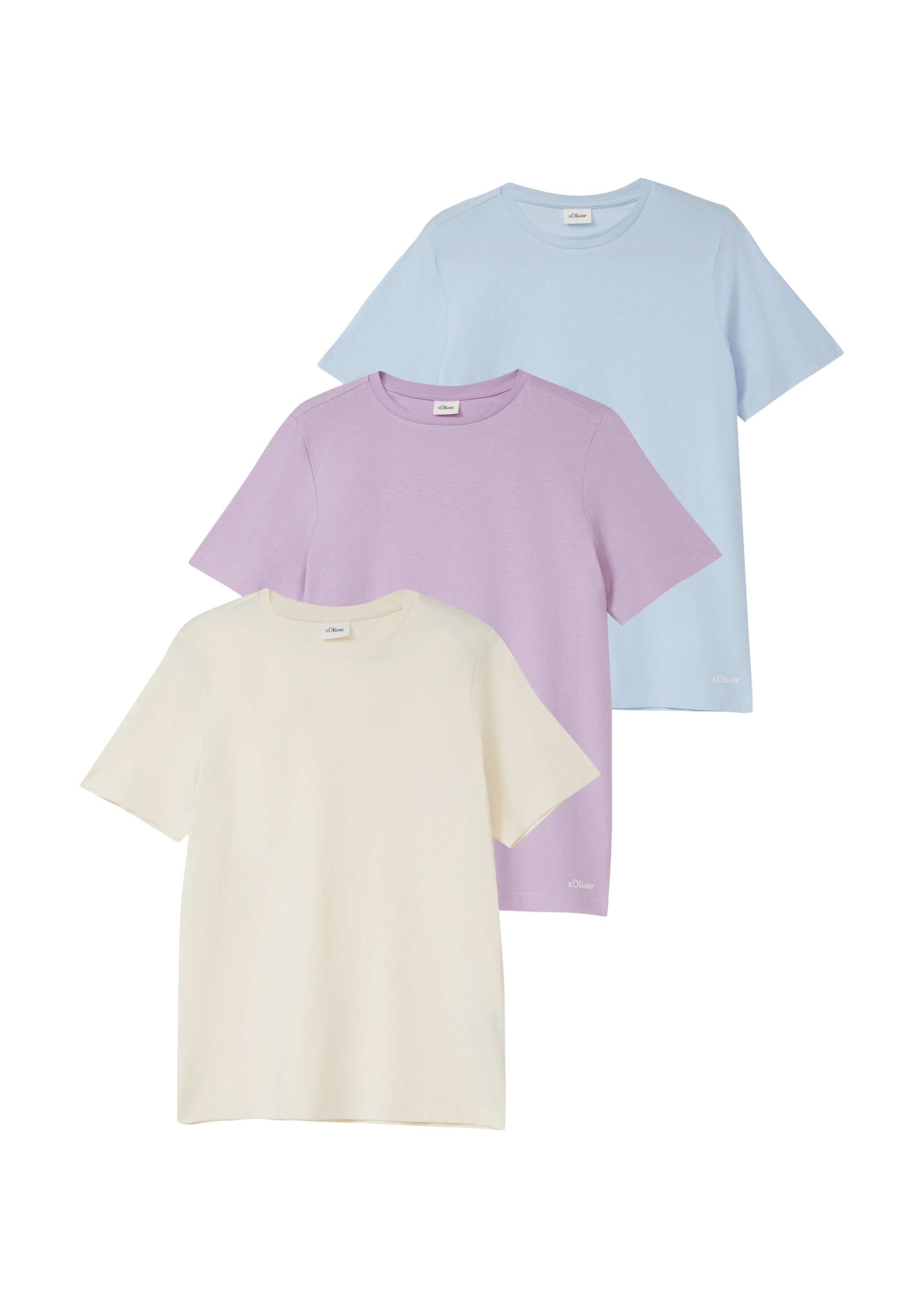 s.Oliver T-Shirt in hellblau / gelb / lavendel, Produktansicht