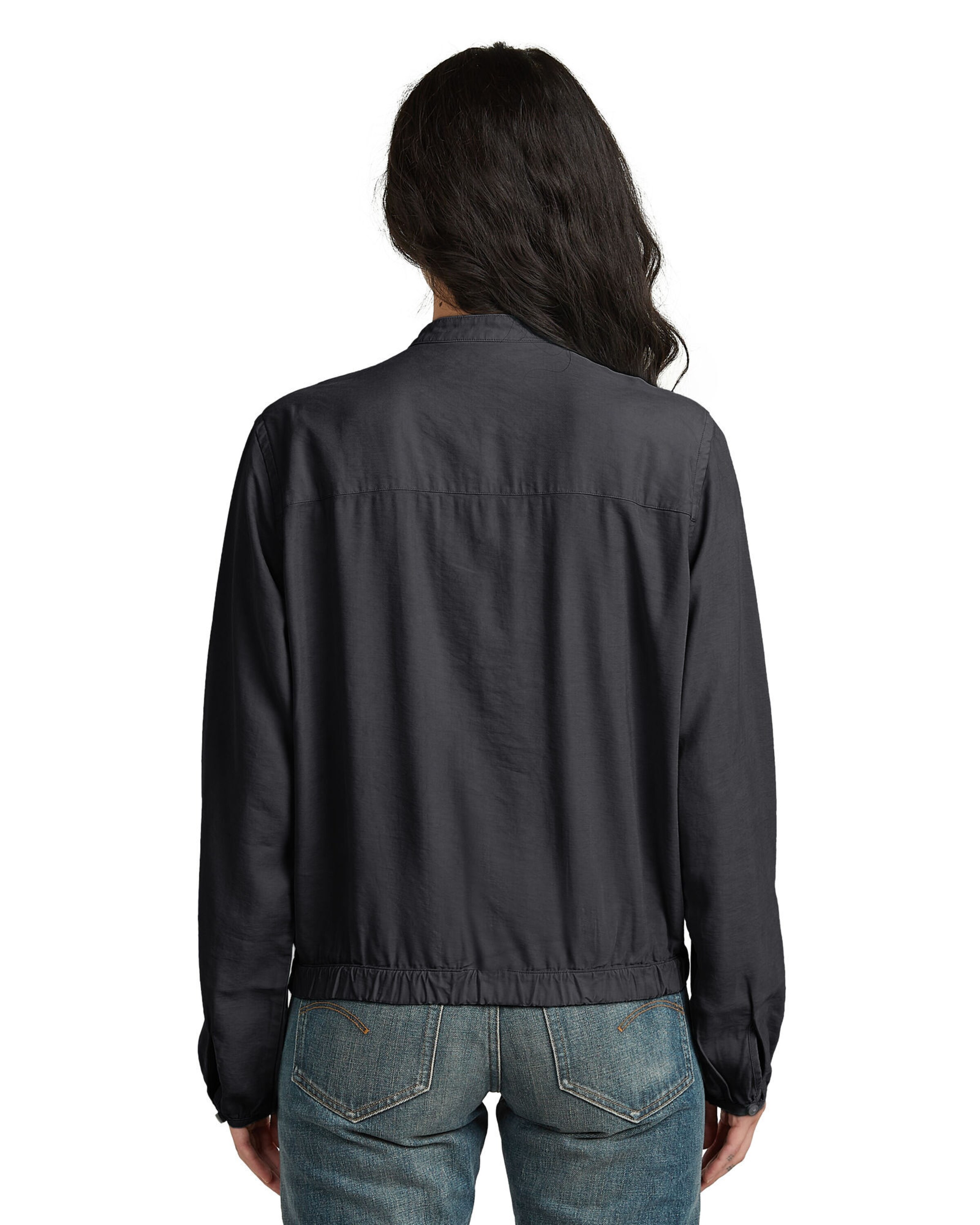 G-STAR Shirt 'Stand Up Collar Shirt Long Sleeve' in Black